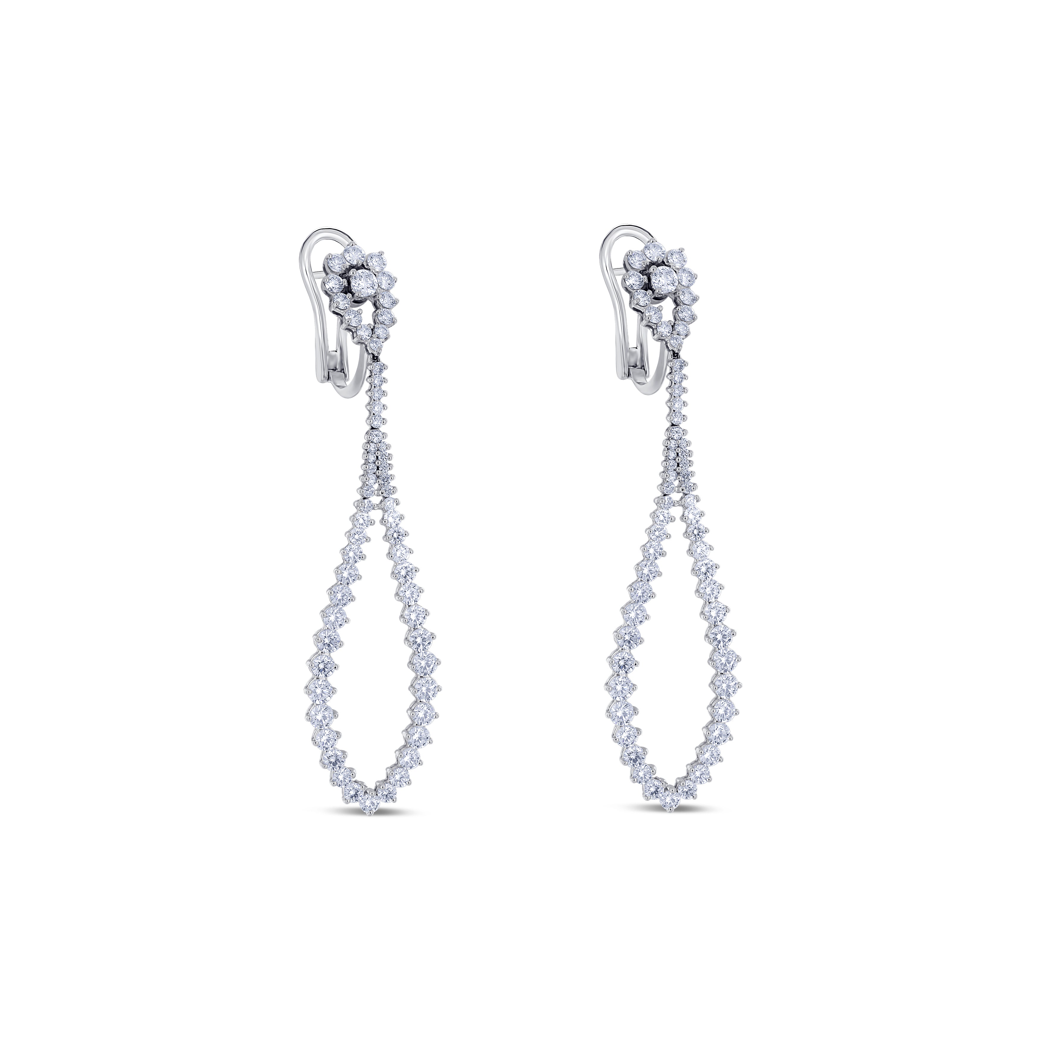 18K White Gold Leo Pizzo Diamond Drop Earrings