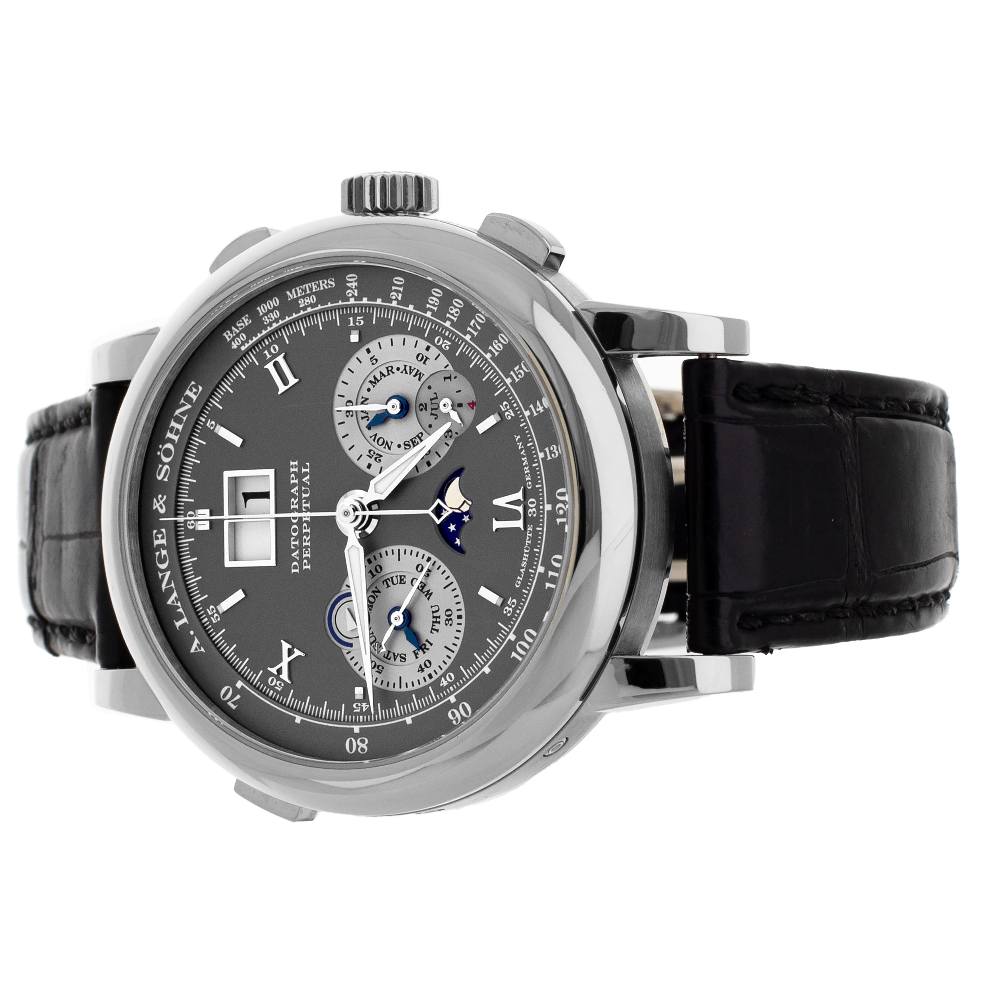 A. Lange Sohne Datograph Perpetual White Gold Gray Dial 41mm 410.030 Full Set