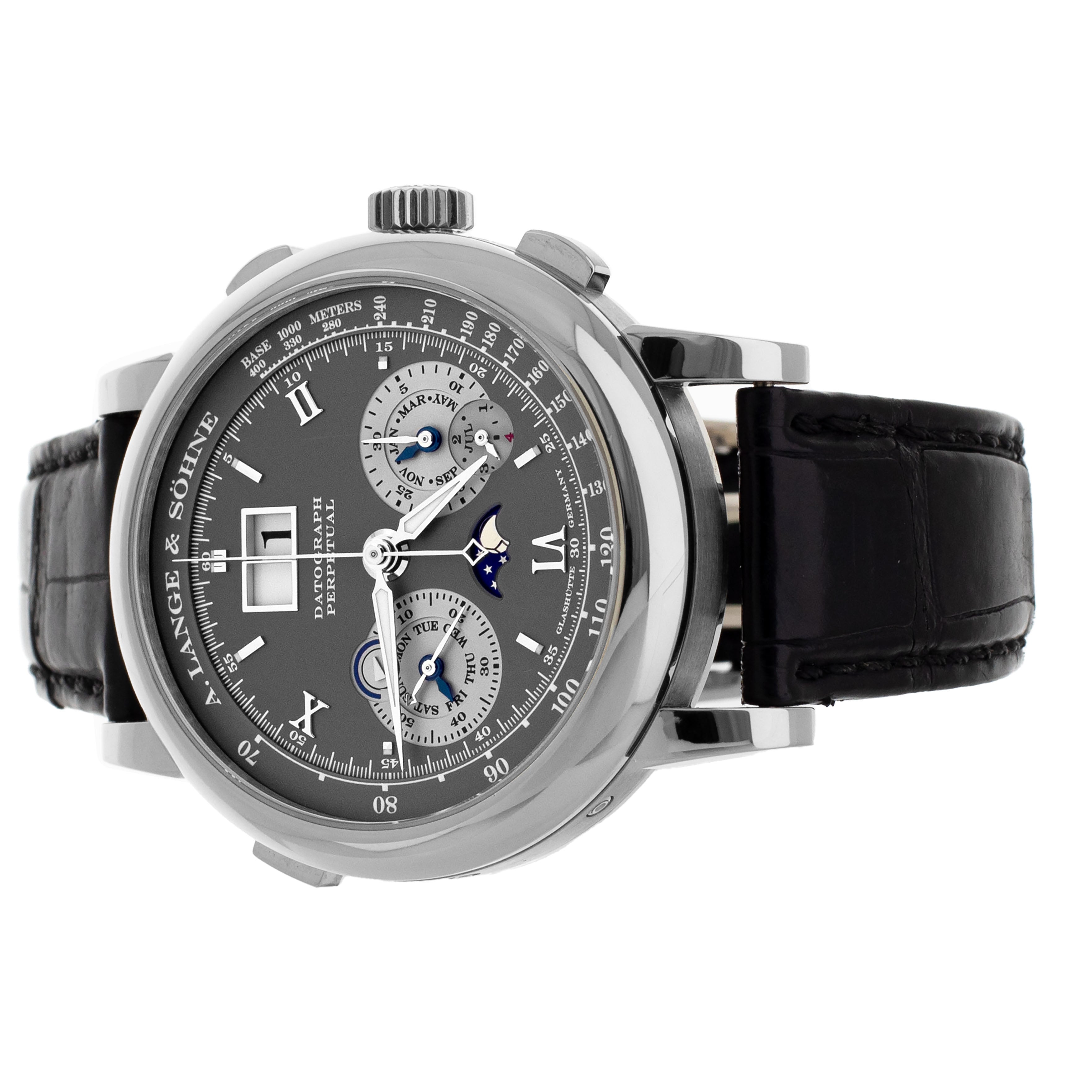 A. Lange & Sohne Datograph Perpetual White Gold Gray Dial 41mm 410.030 Full Set