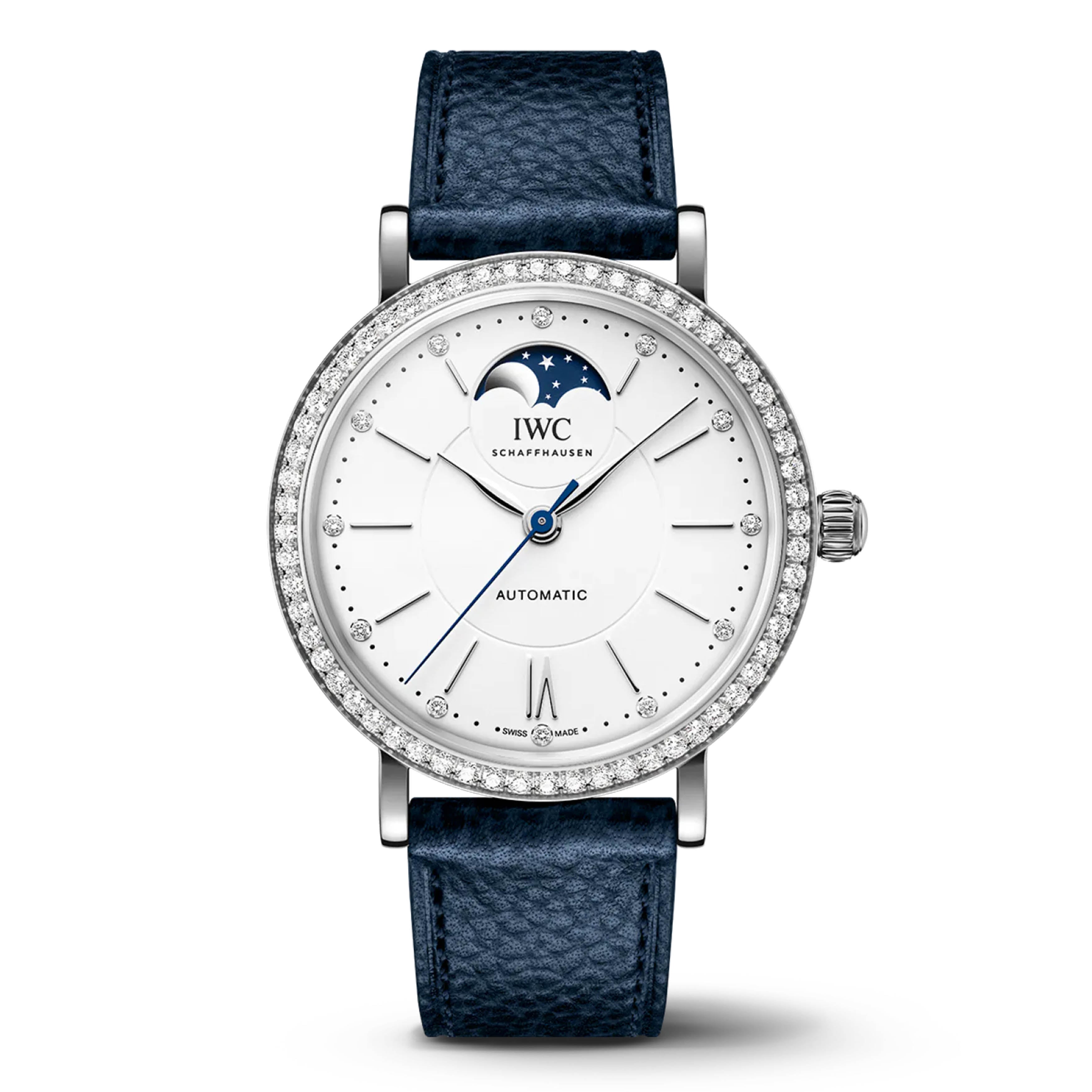 IWC Portofino Automatic Moon Phase 37 Watch, 37mm White Dial, IW659601