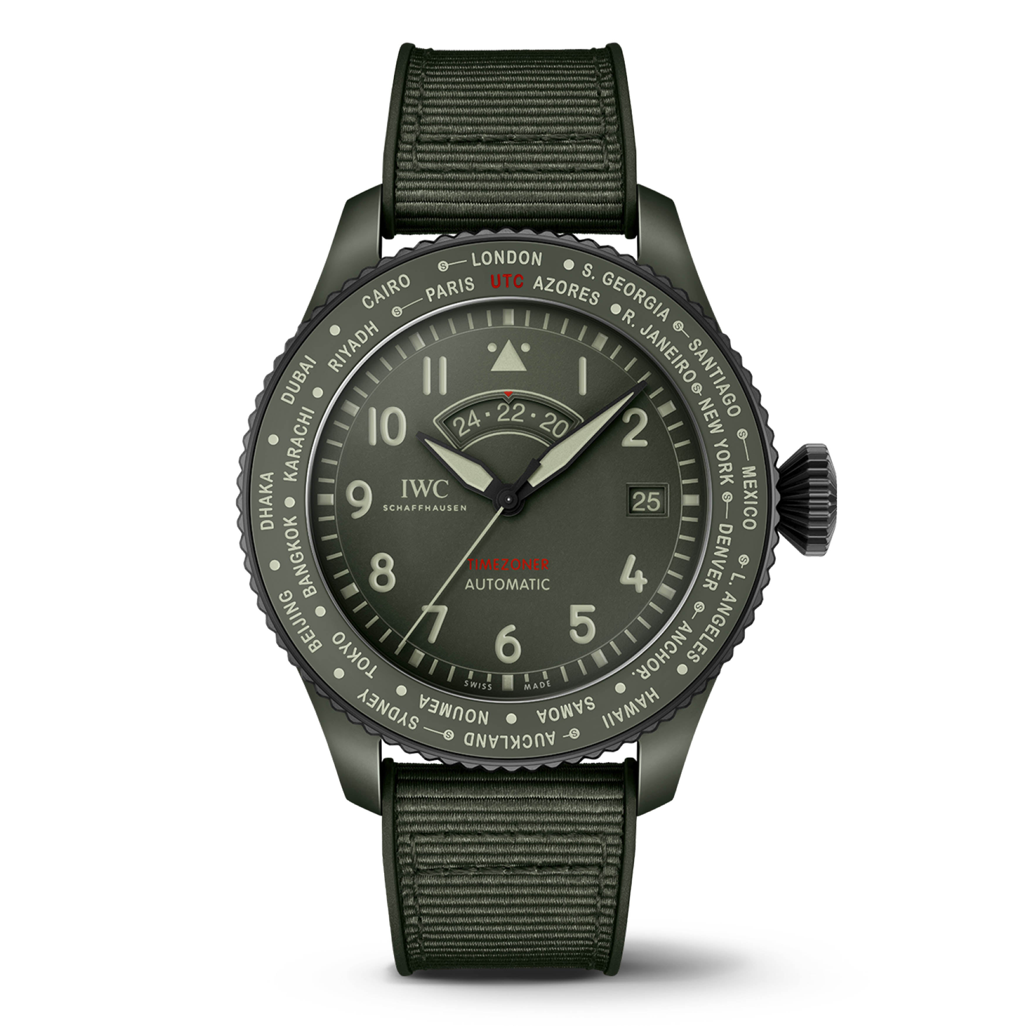 IWC Pilot's Watch Timezoner Top Gun Woodland Watch, 46mm Green Dial, IW395601
