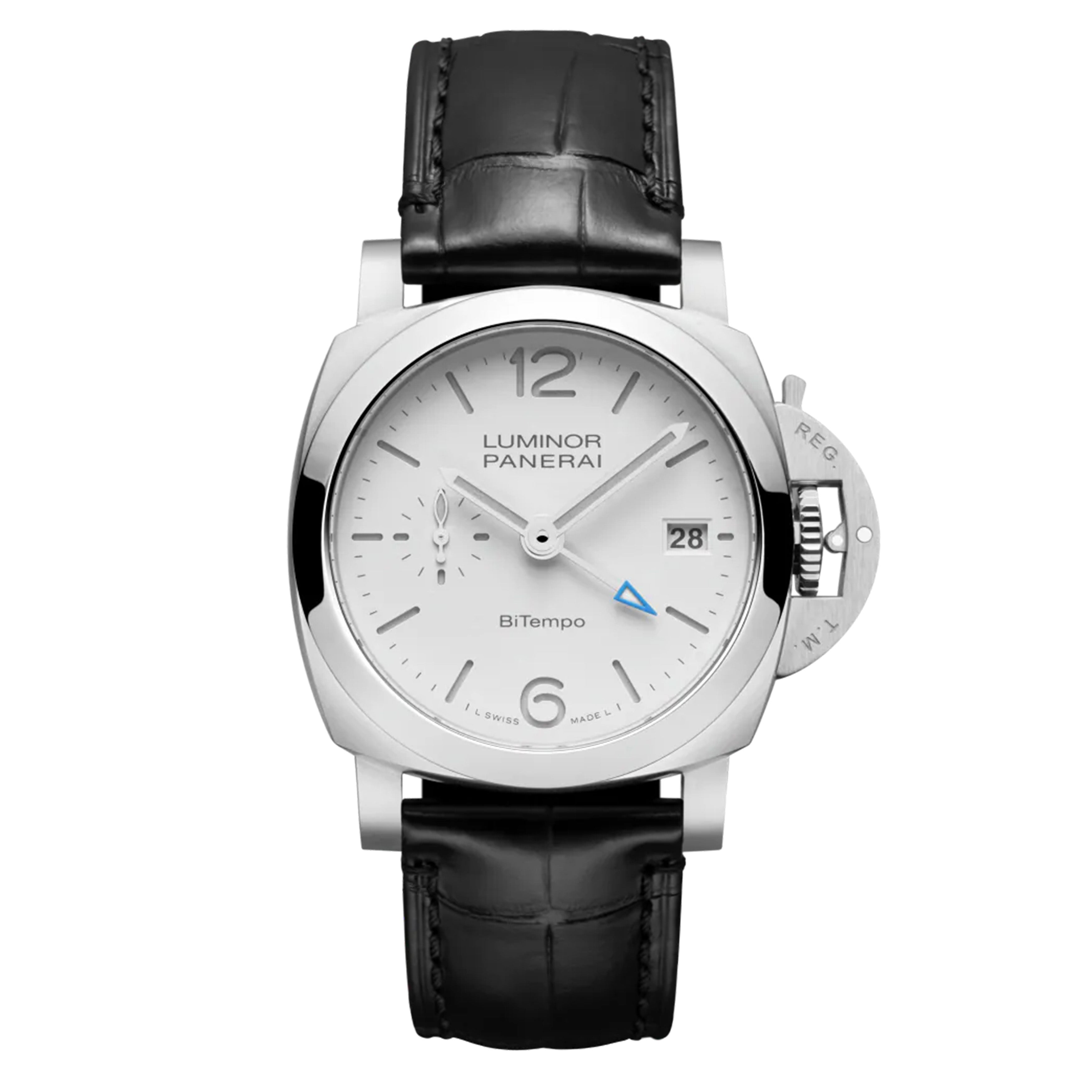 Panerai Luminor Quaranta BiTempo Watch 40mm White Dial PAM01367