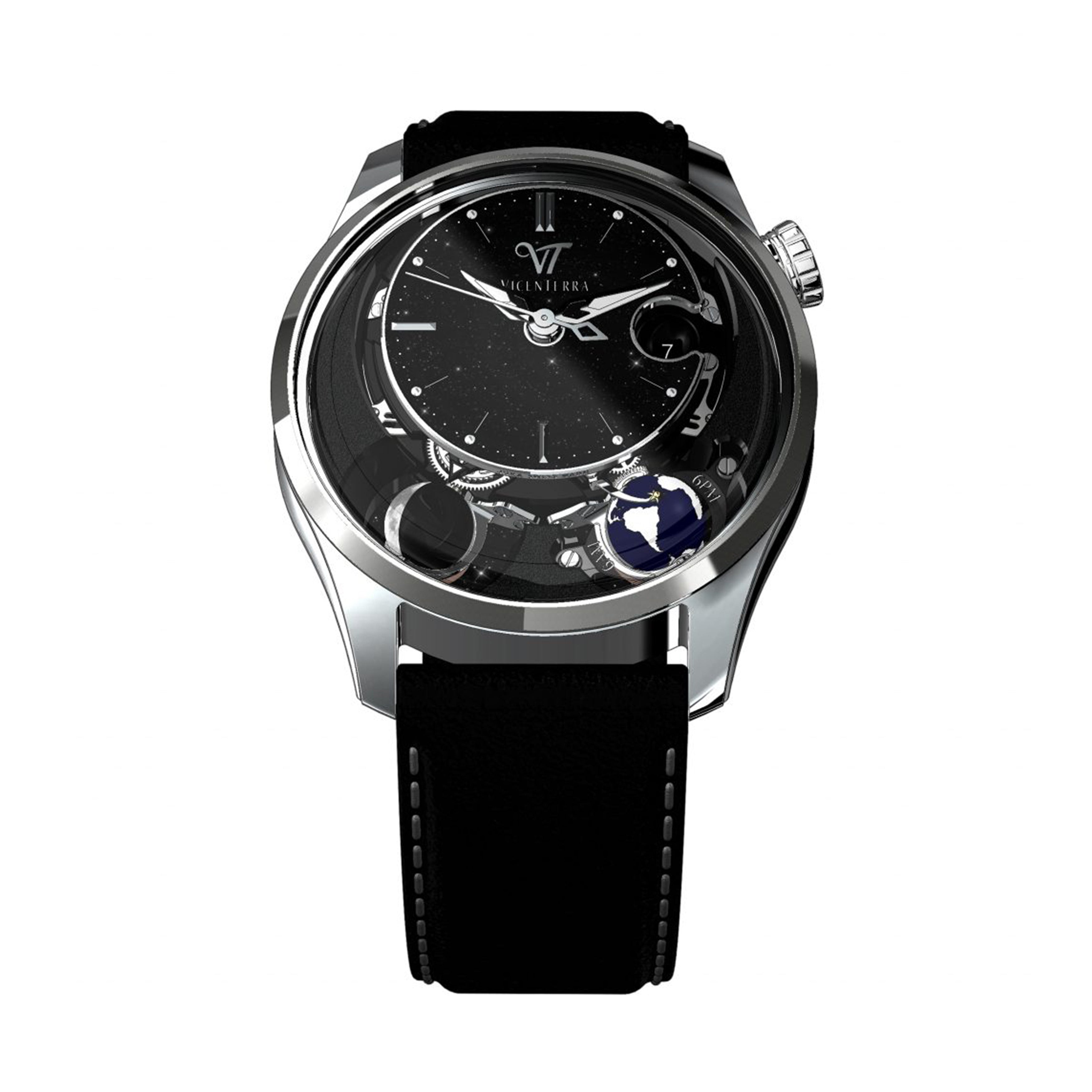 Vicenterra Astroluna Classic T3 Black Cosmos Watch, 41.5mm Black Aventurine Dial, VT.374.01.23