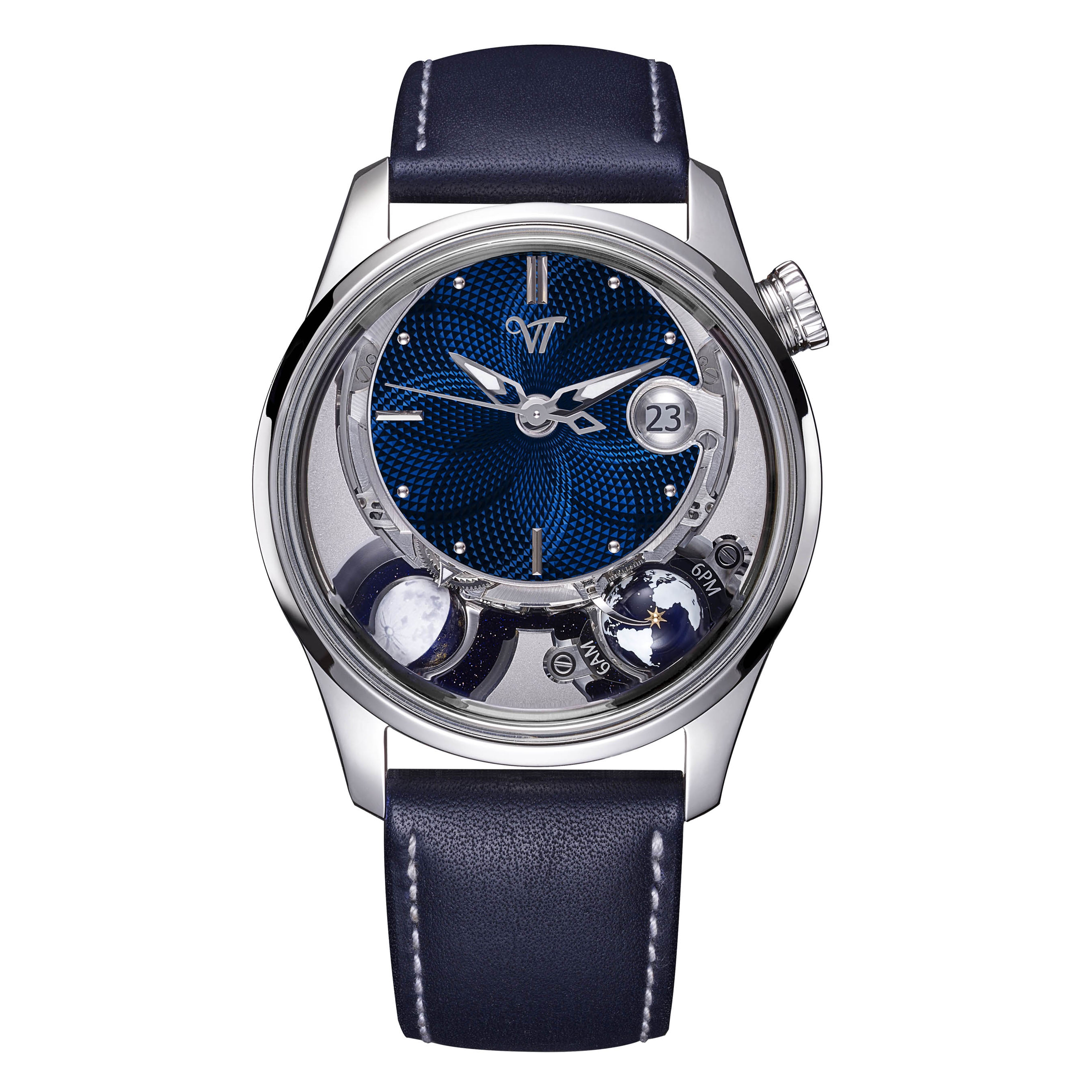 Vicenterra Astroluna Classic T5 Watch, 41.5mm Blue Papillon Dial, VT.554.01.23