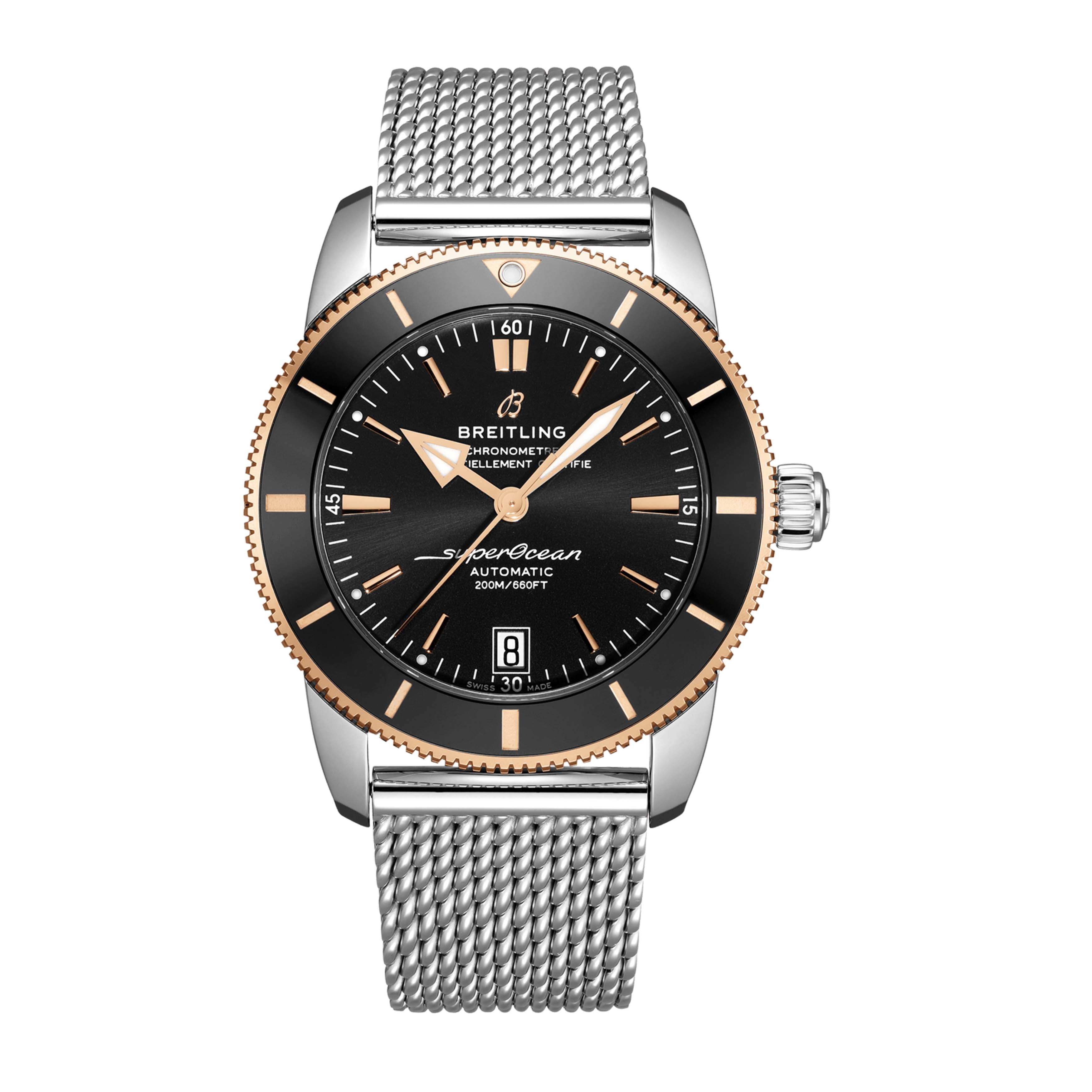 Breitling Superocean Heritage II B20 Watch, 42mm Black Dial, UB2010121B1A1