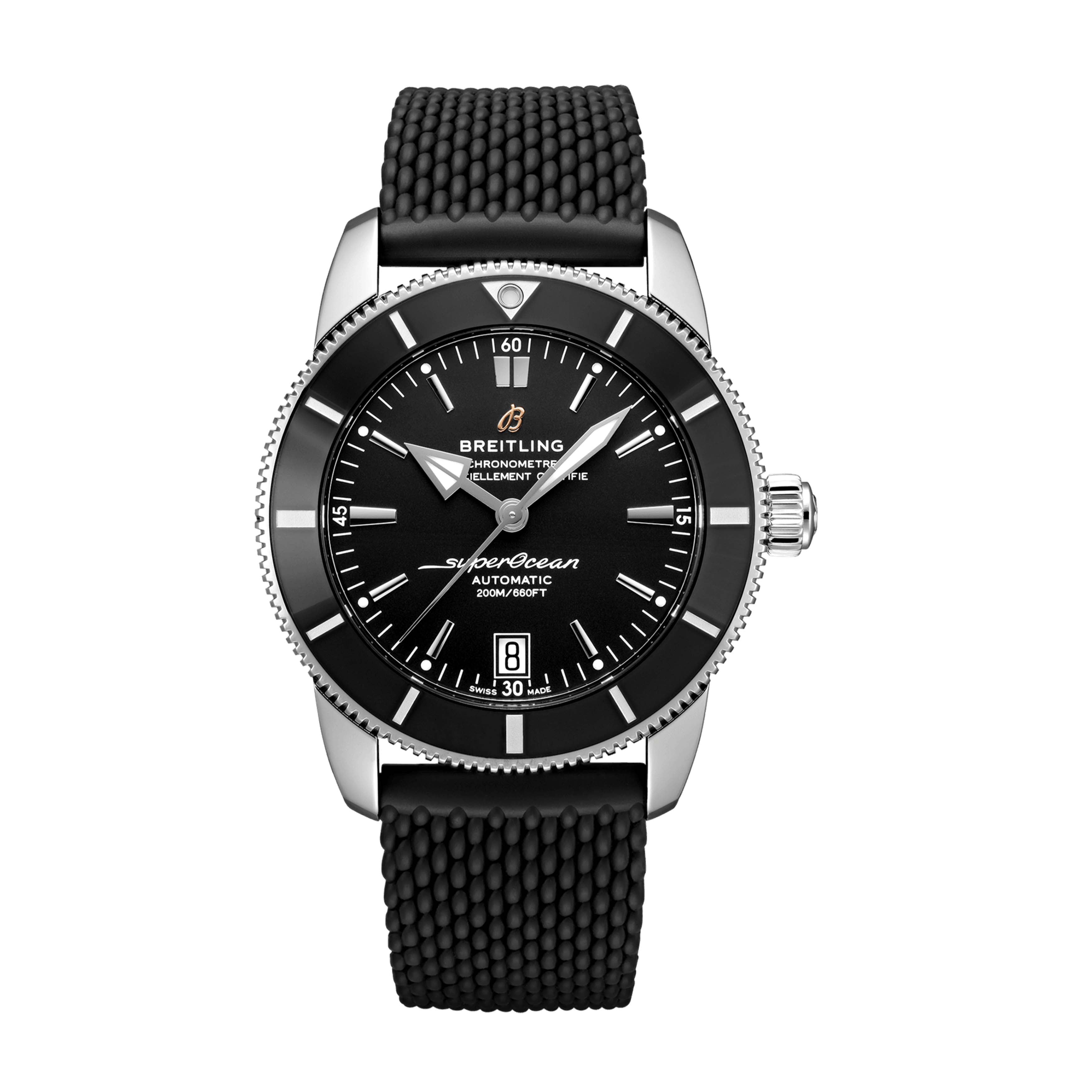 Breitling Superocean II B20 Watch, 42mm Black Dial, AB2010121B1S1