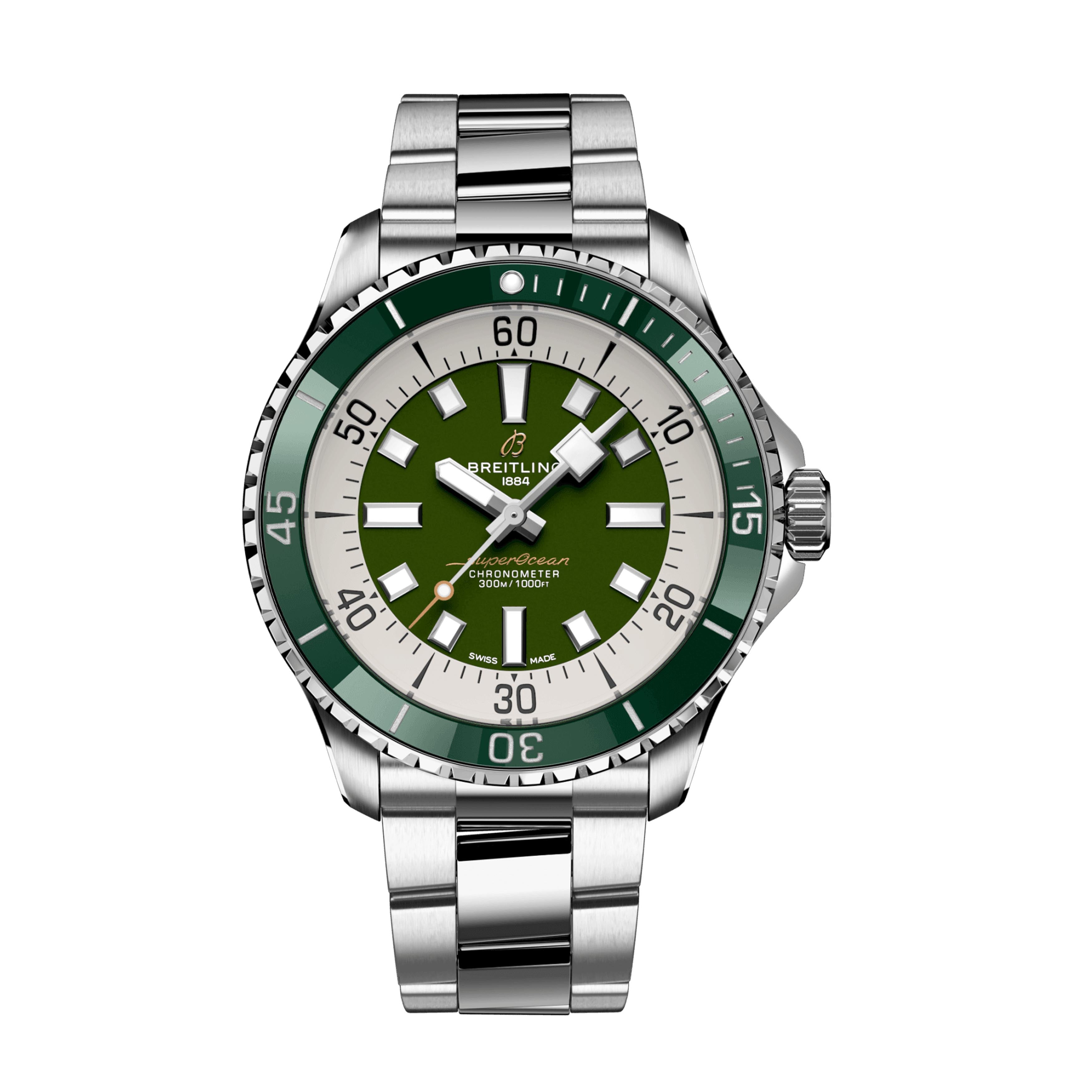 Breitling Superocean Automatic Watch, 44mm Green Dial, A17376A31L1A1