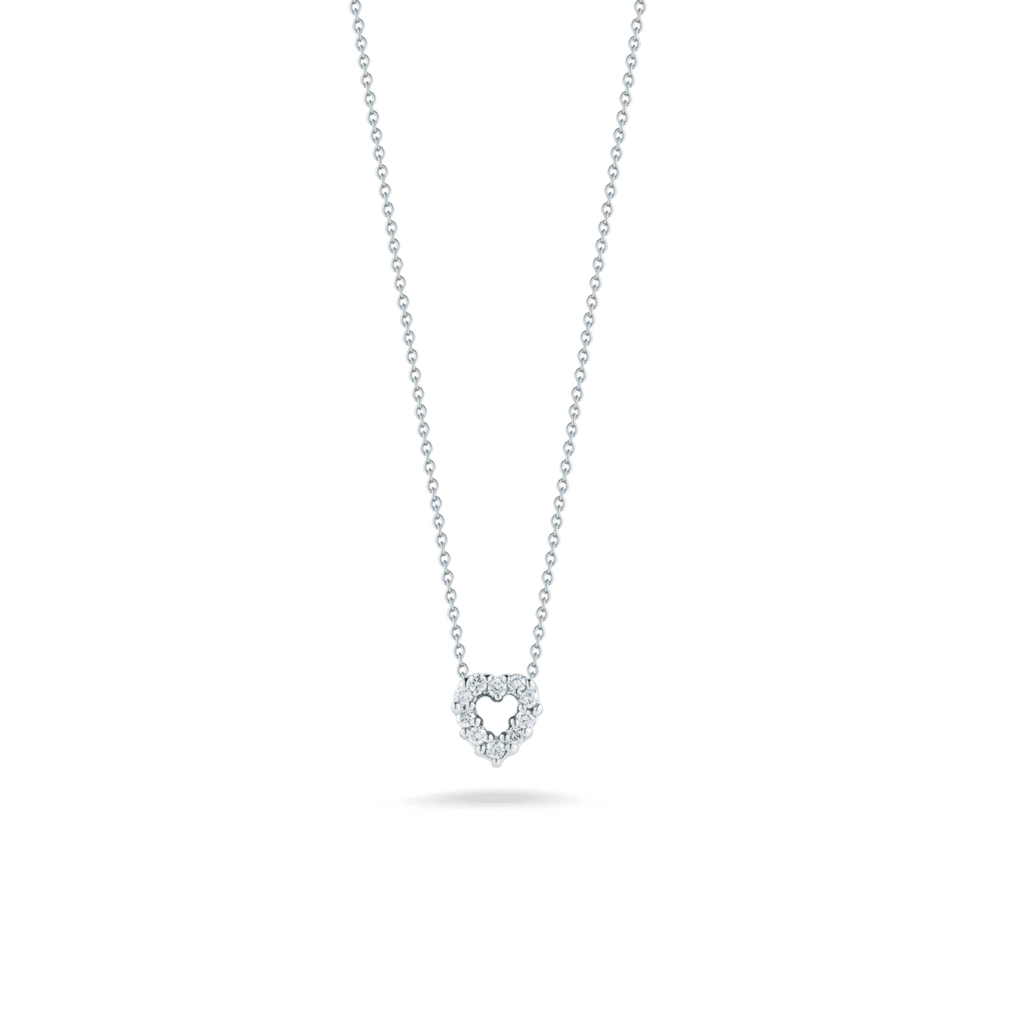 18K White Gold Roberto Coin Baby Heart Diamond Necklace