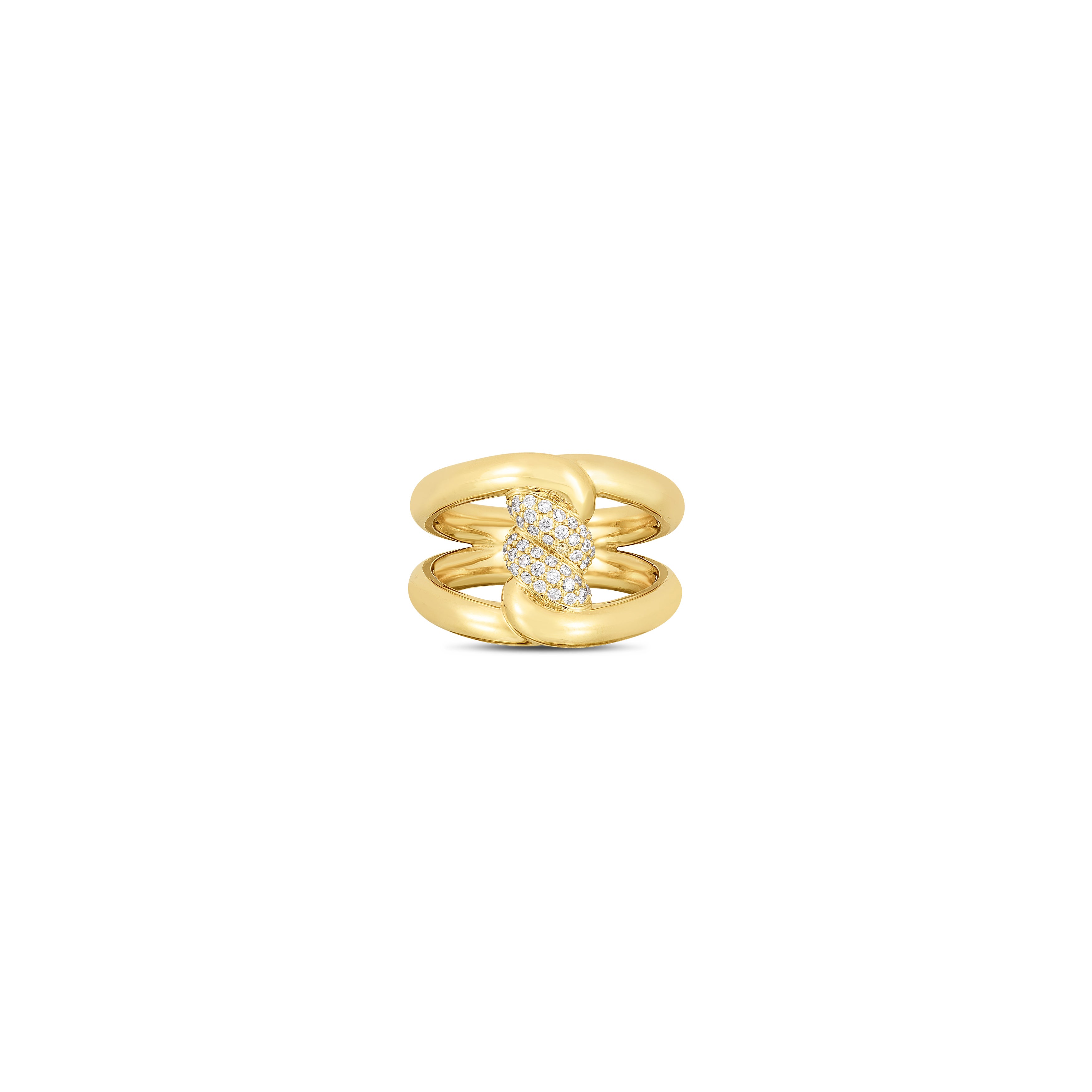 18K Yellow Gold Roberto Coin Cialoma Single Knot Diamond Ring