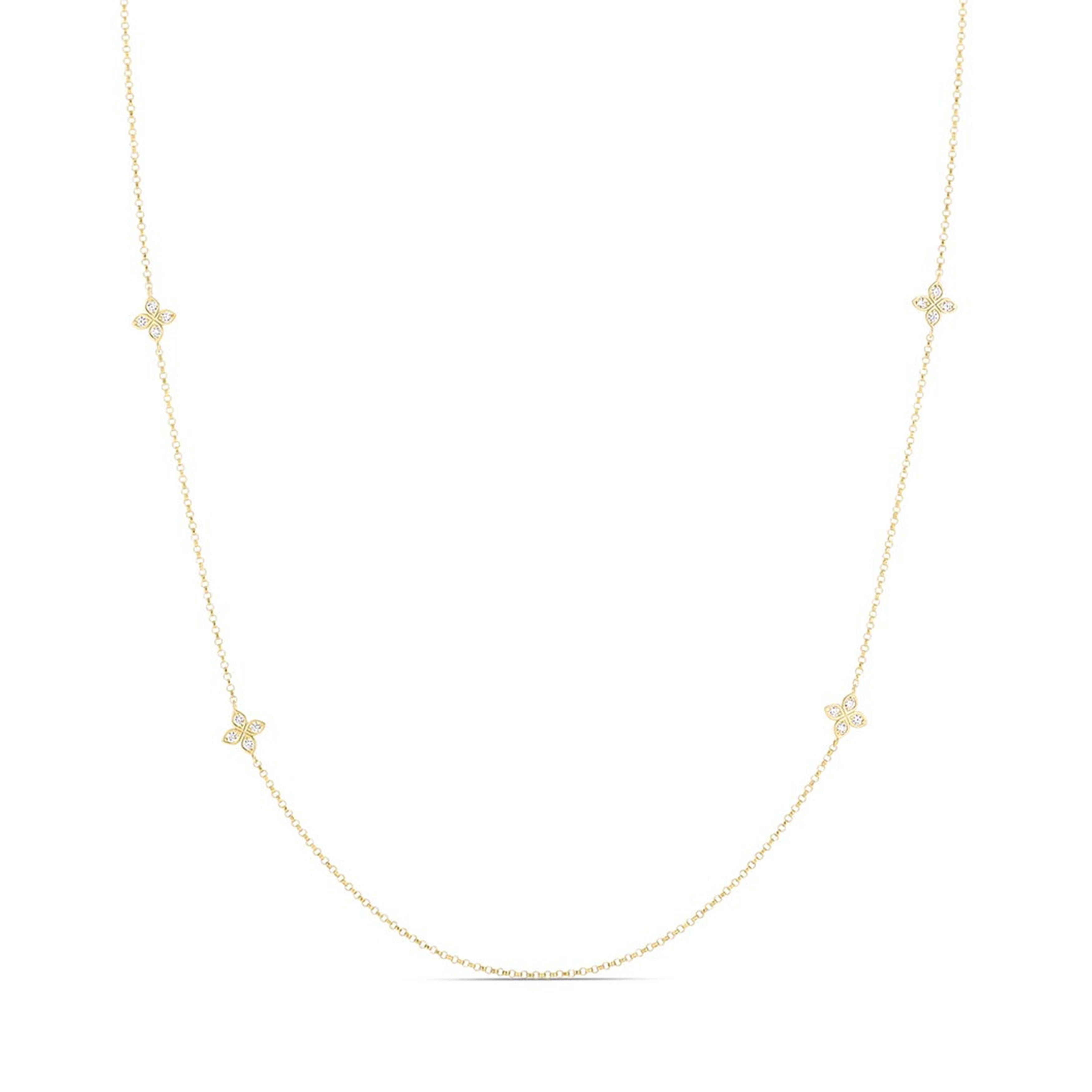 18K Yellow Gold Roberto Coin Love by the Inch 36" Diamond Necklace