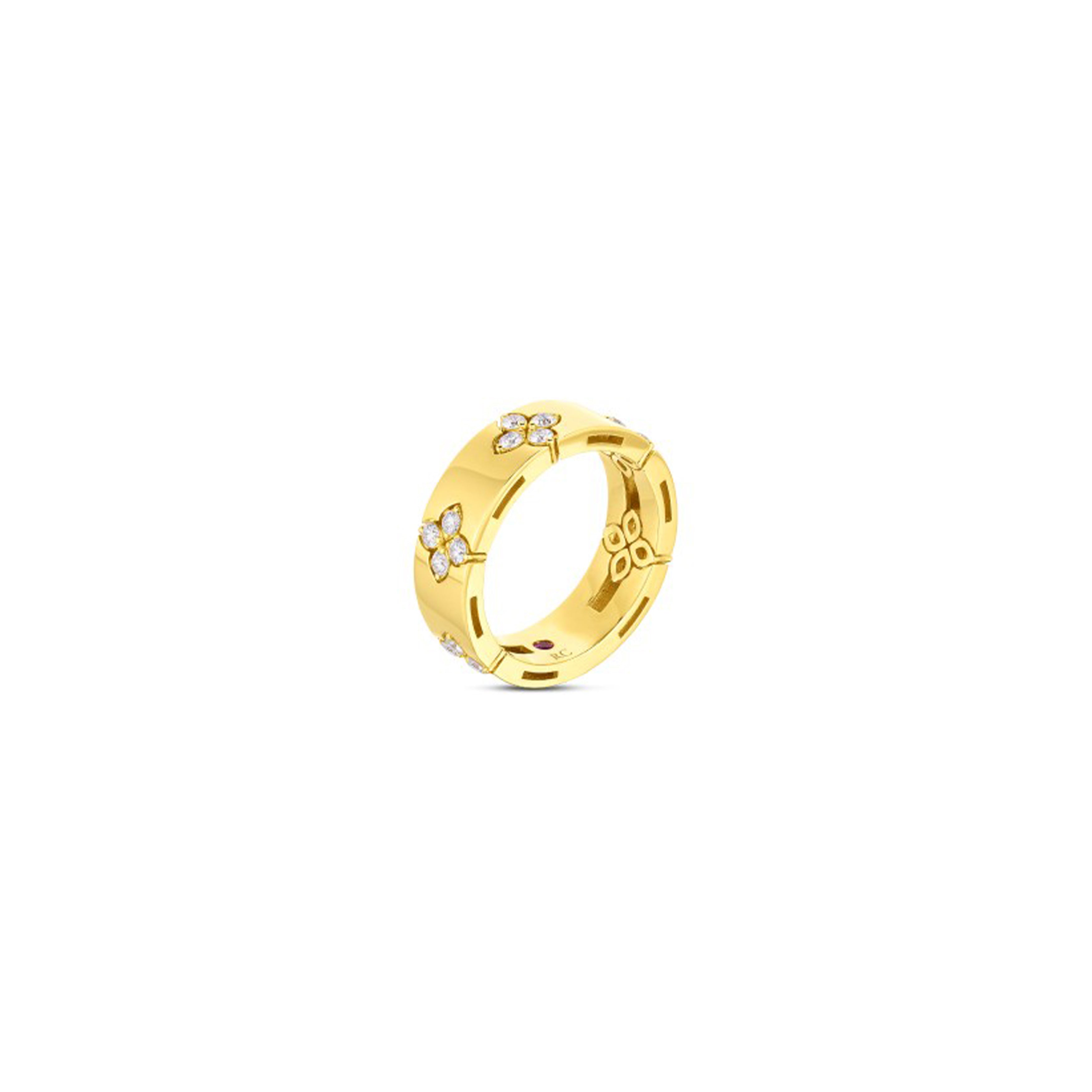 18K Yellow Gold Roberto Coin Love in Verona Diamond Ring