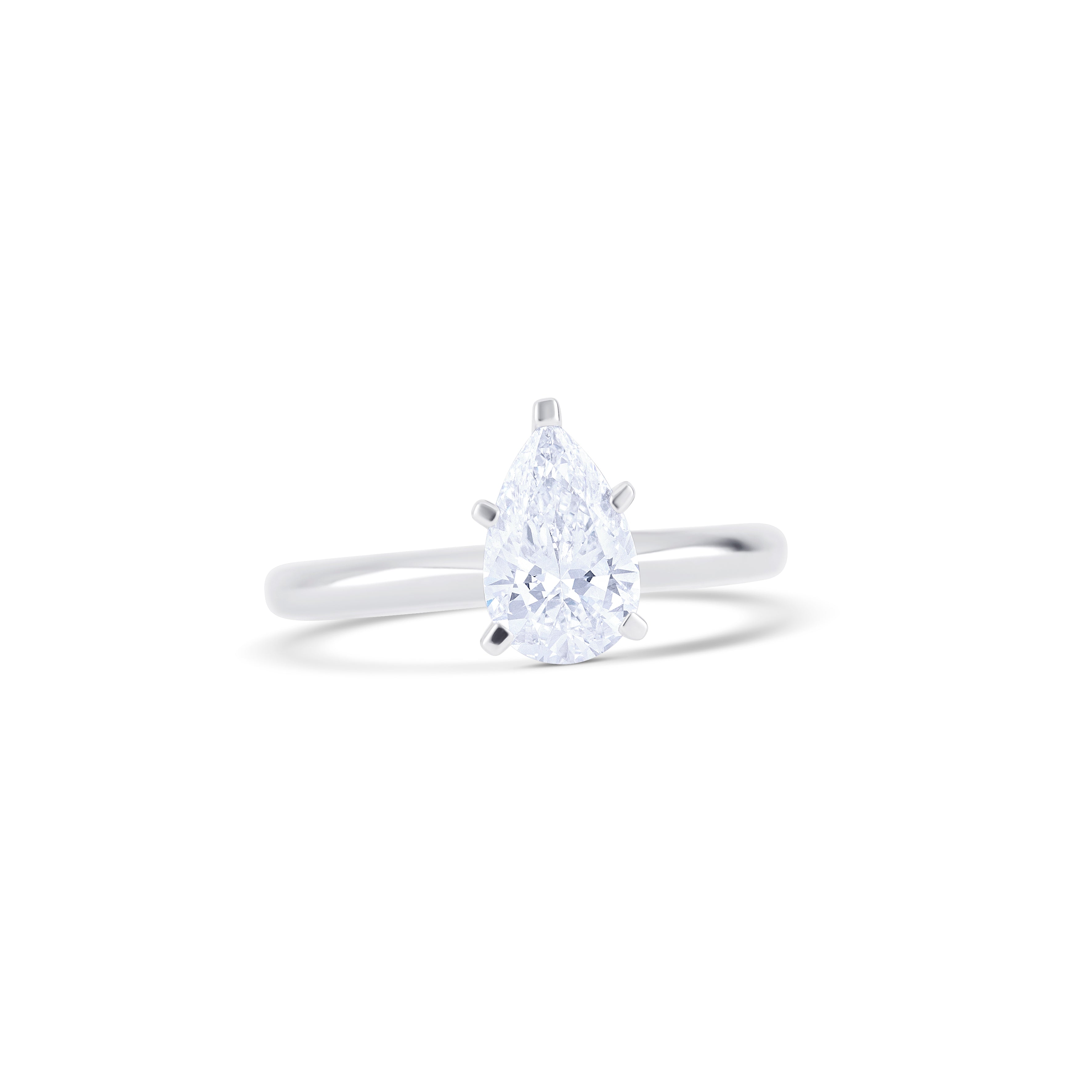 18K White Gold Pear Lab Grown Diamond Ring