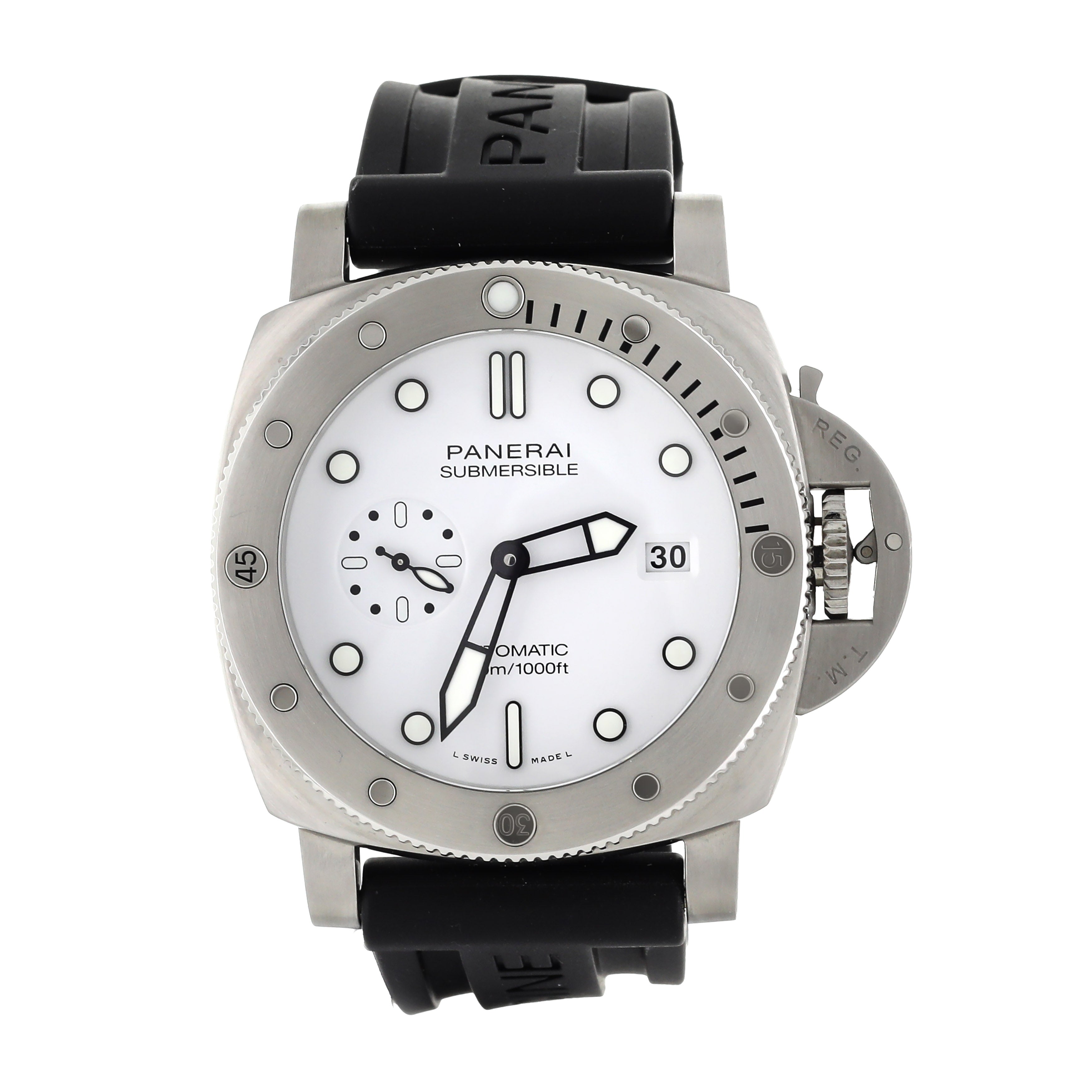 PANERAI SUBMERSIBLE 44 STAINLESS STEEL WHITE DIAL 44MM PAM01226 FULL S