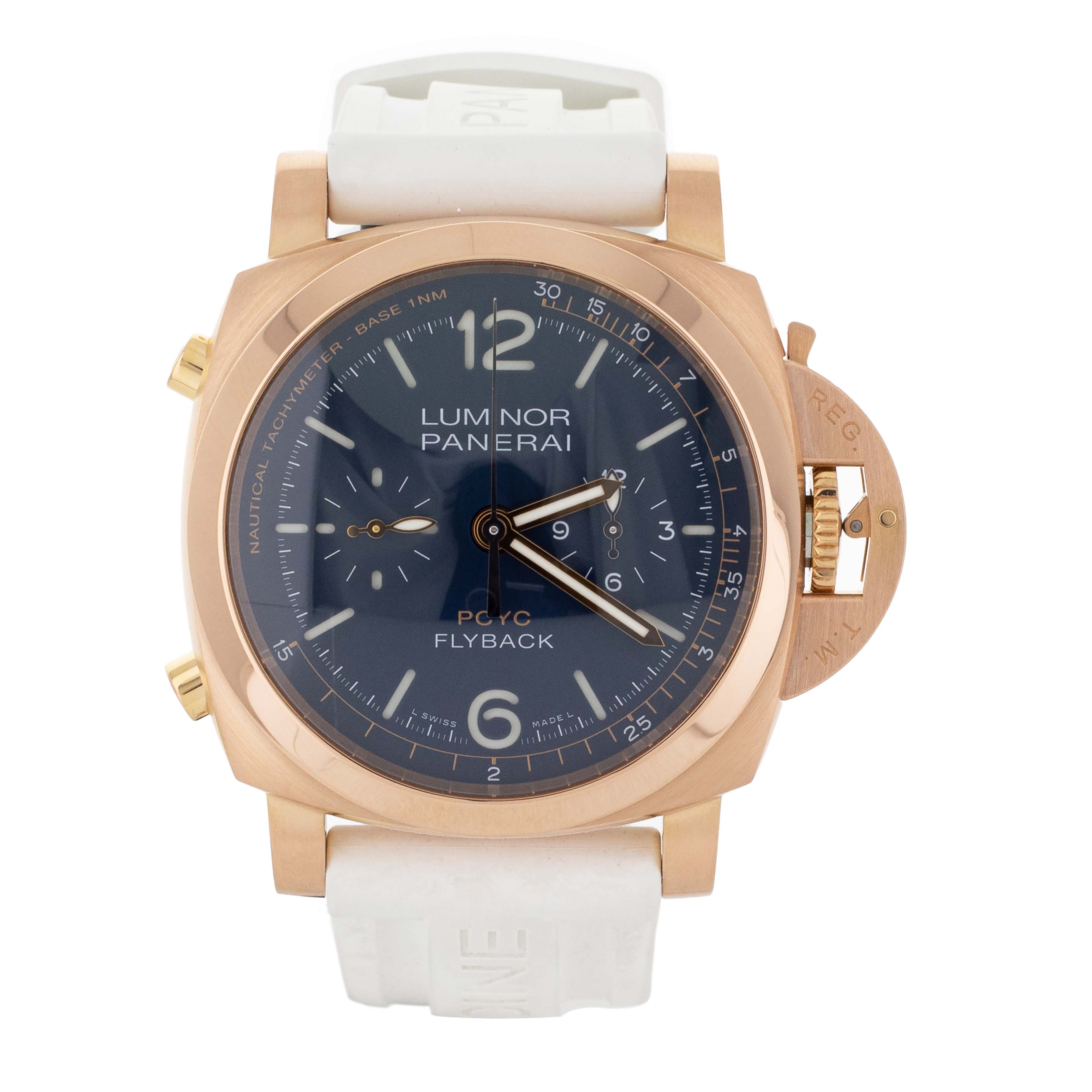 Panerai Luminor Yacht Challenge Flyback Rose Gold Blue 44mm PAM01020 F