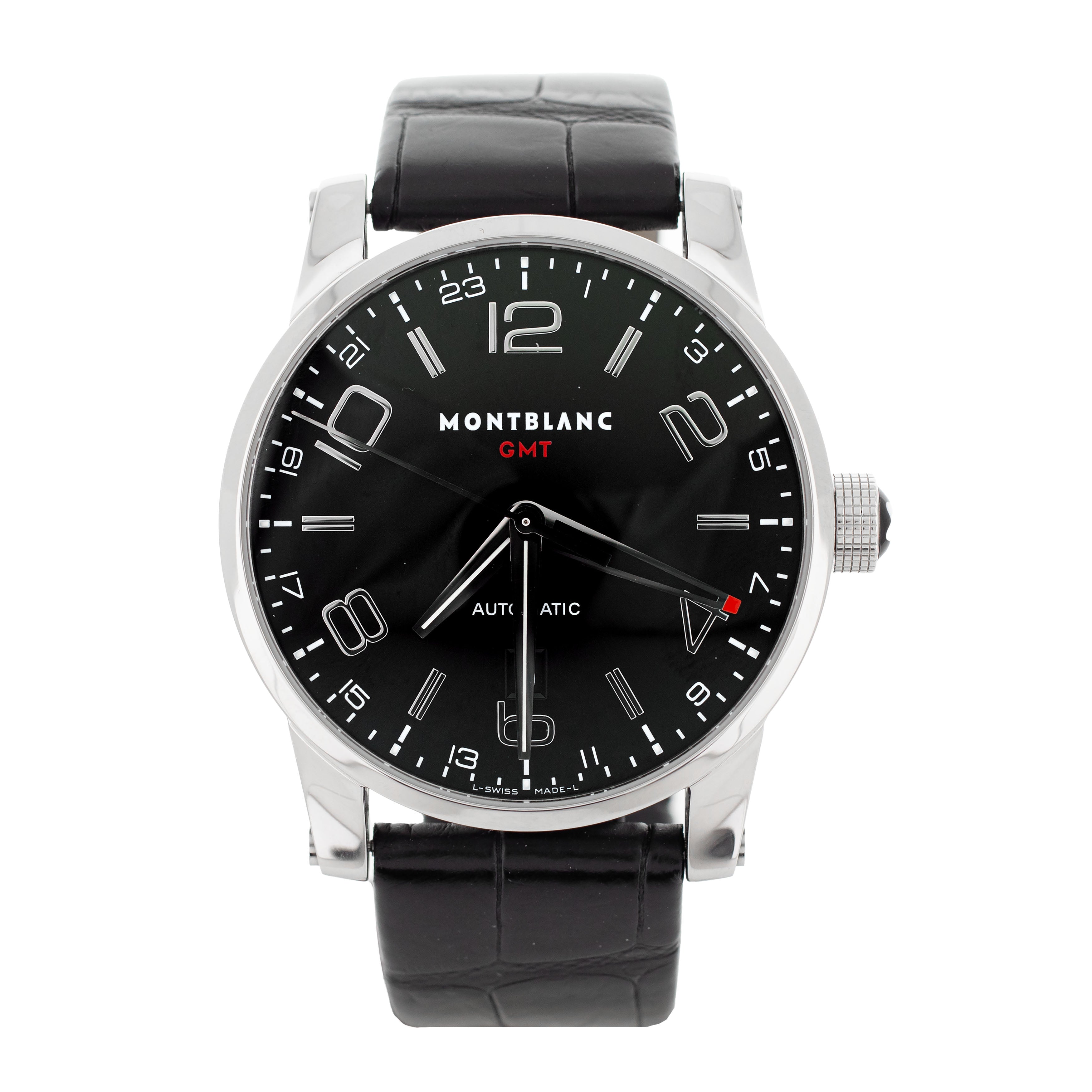Montblanc Timewalker GMT Stainless Steel Black Dial 42mm 36065 Full Set