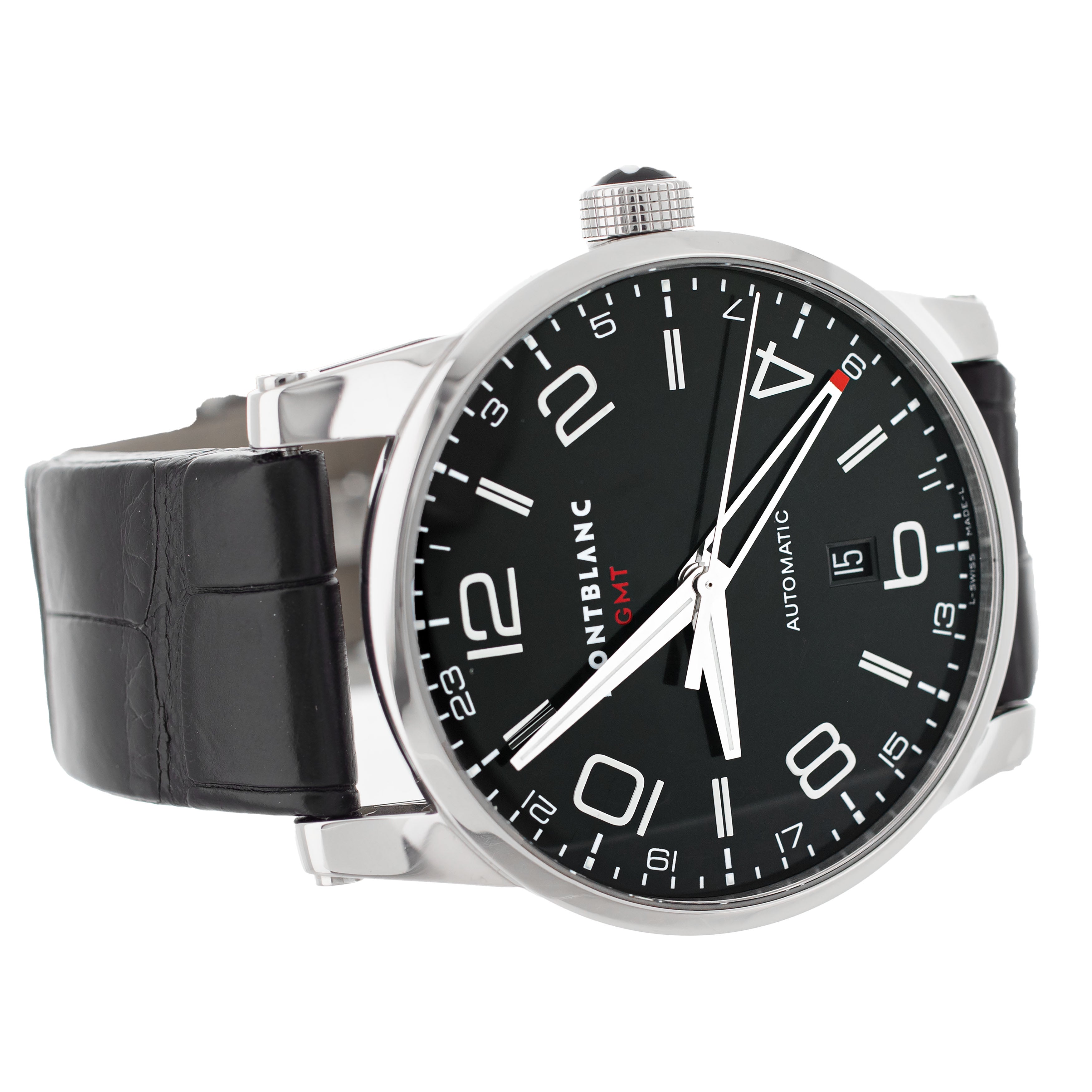 Montblanc Timewalker GMT Stainless Steel Black Dial 42mm 36065 Full Set
