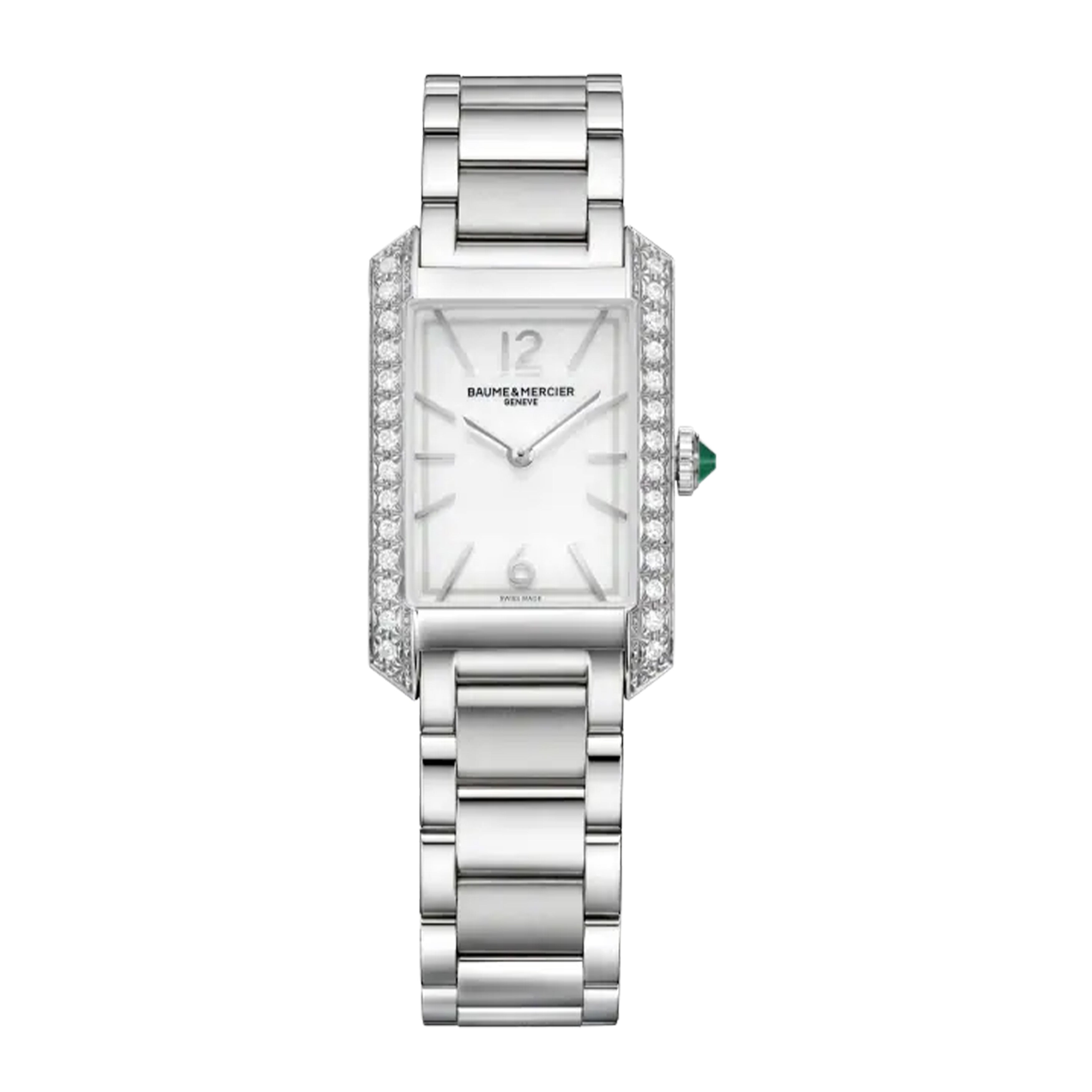 BAUME & MERCIER HAMPTON Diamond Set Watch, 35MM SILVER DIAL, 10631