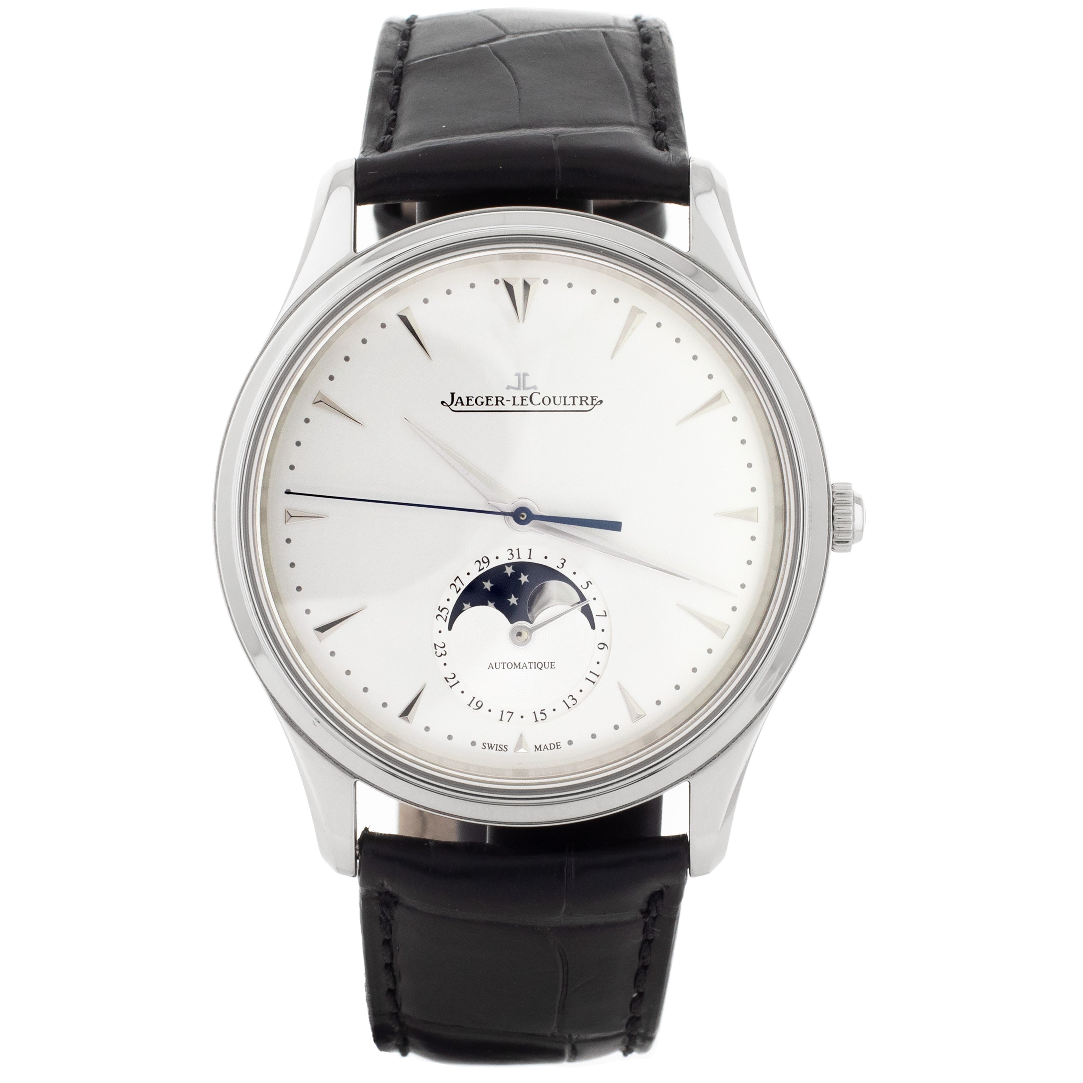 Jaeger-LeCoultre Master Ultra Thin Moon Steel Silver Dial 39mm Q1368420 Full Set