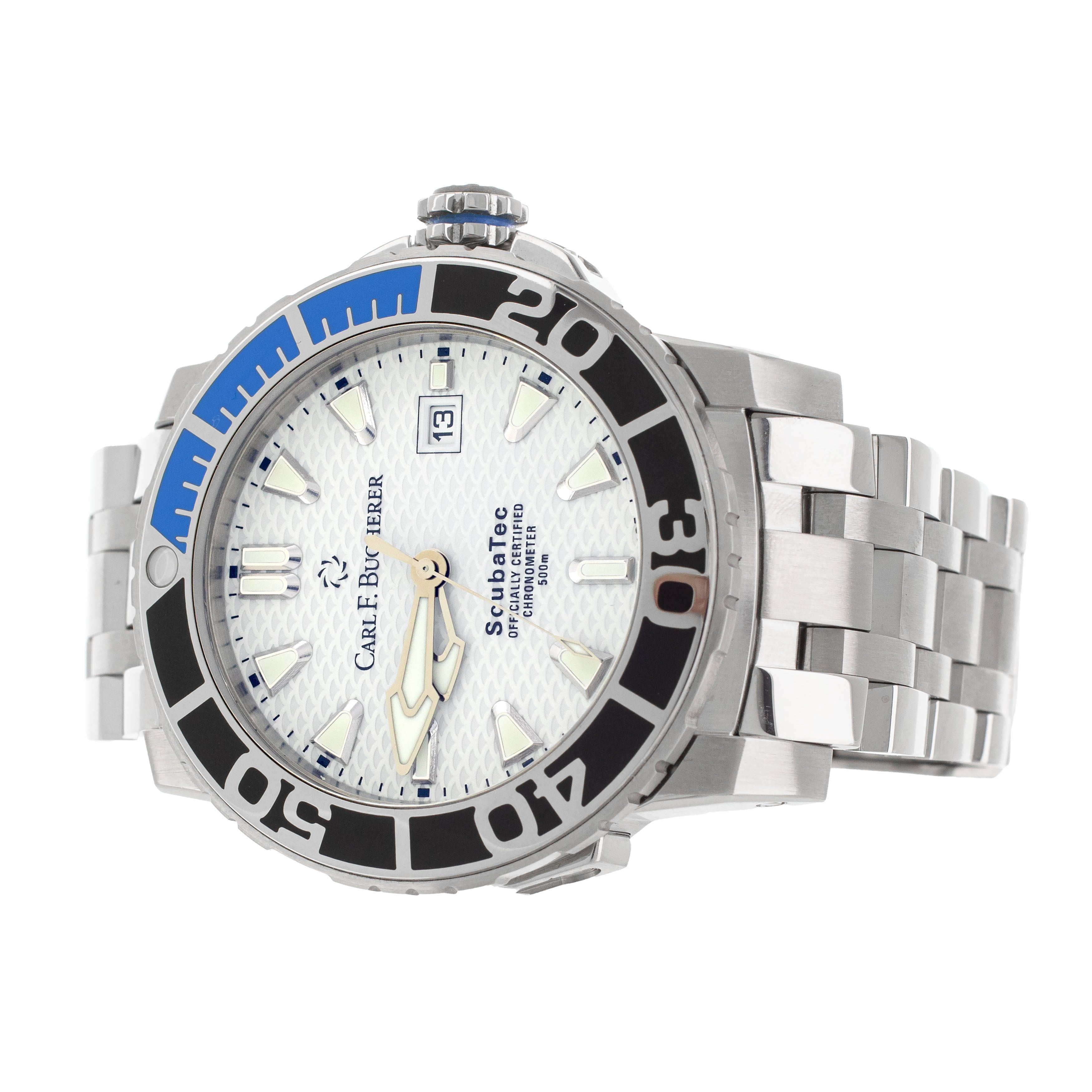 Carl F. Bucherer Patravi ScubaTec Stainless Steel White Dial 44.6mm 10632.23