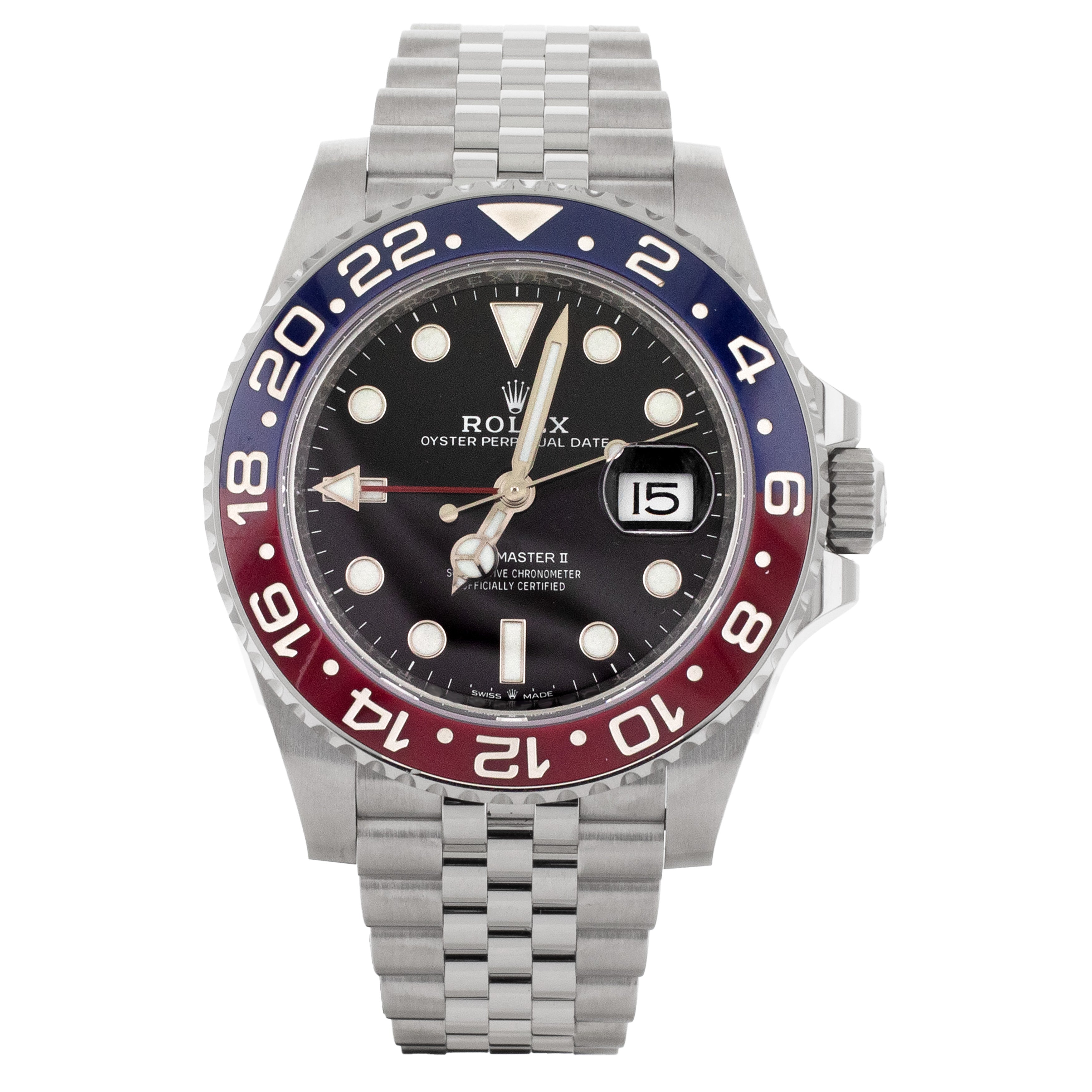 Rolex GMT Master II Pepsi Jubilee Stainless steel black dial 40mm 1267