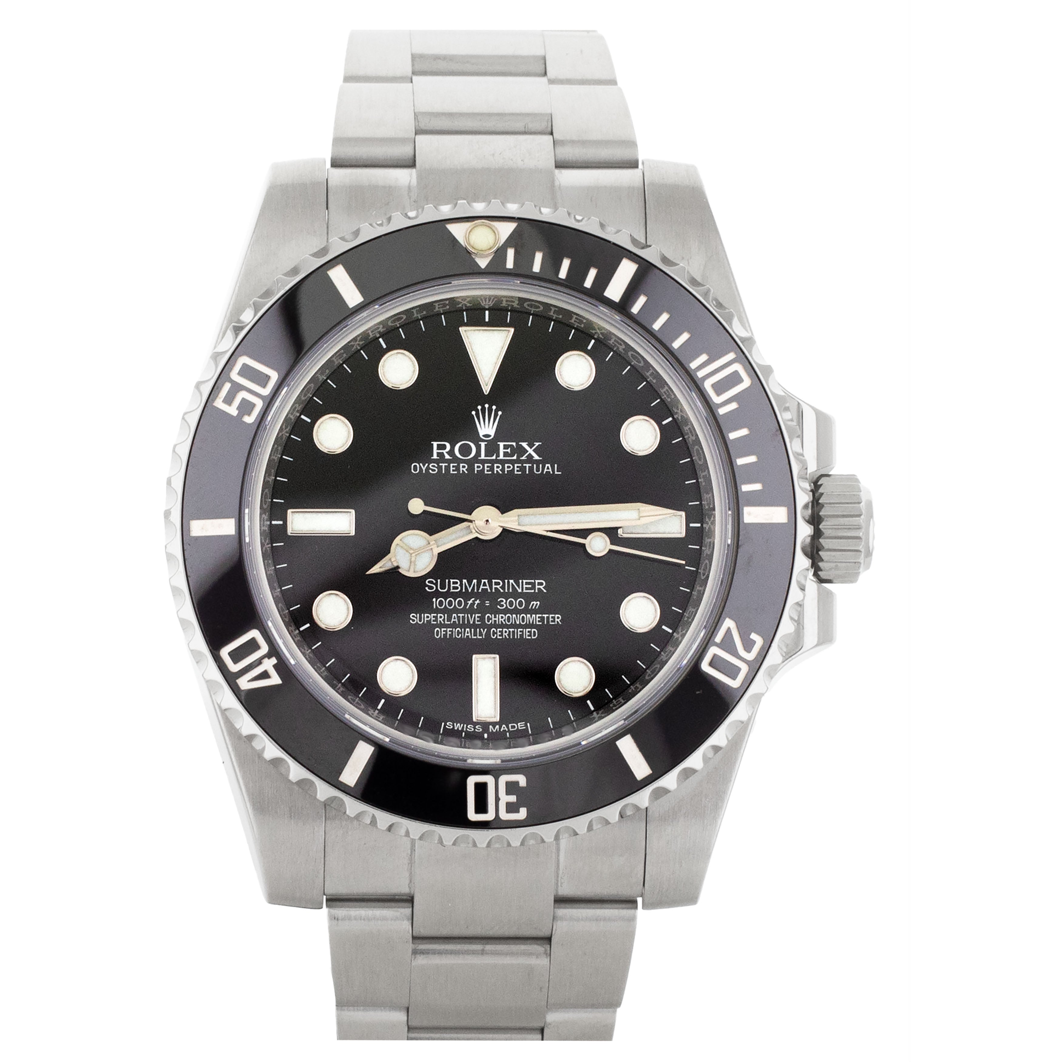 Rolex Submariner No Date Stainless Steel Black DIal 40mm 114060 Full Set