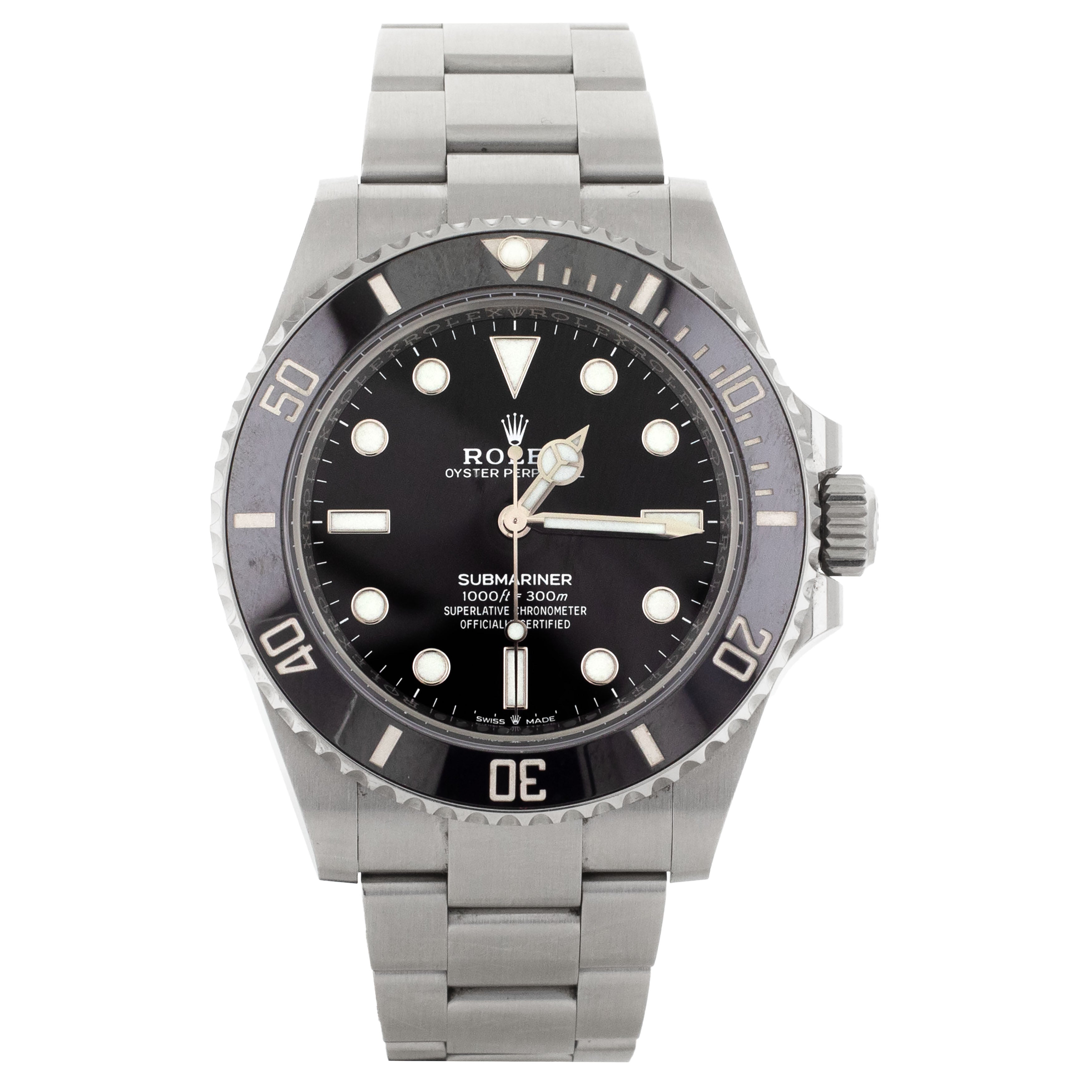 Rolex Submariner No Date Stainless Steel Black Dial 41mm 124060 Full Set