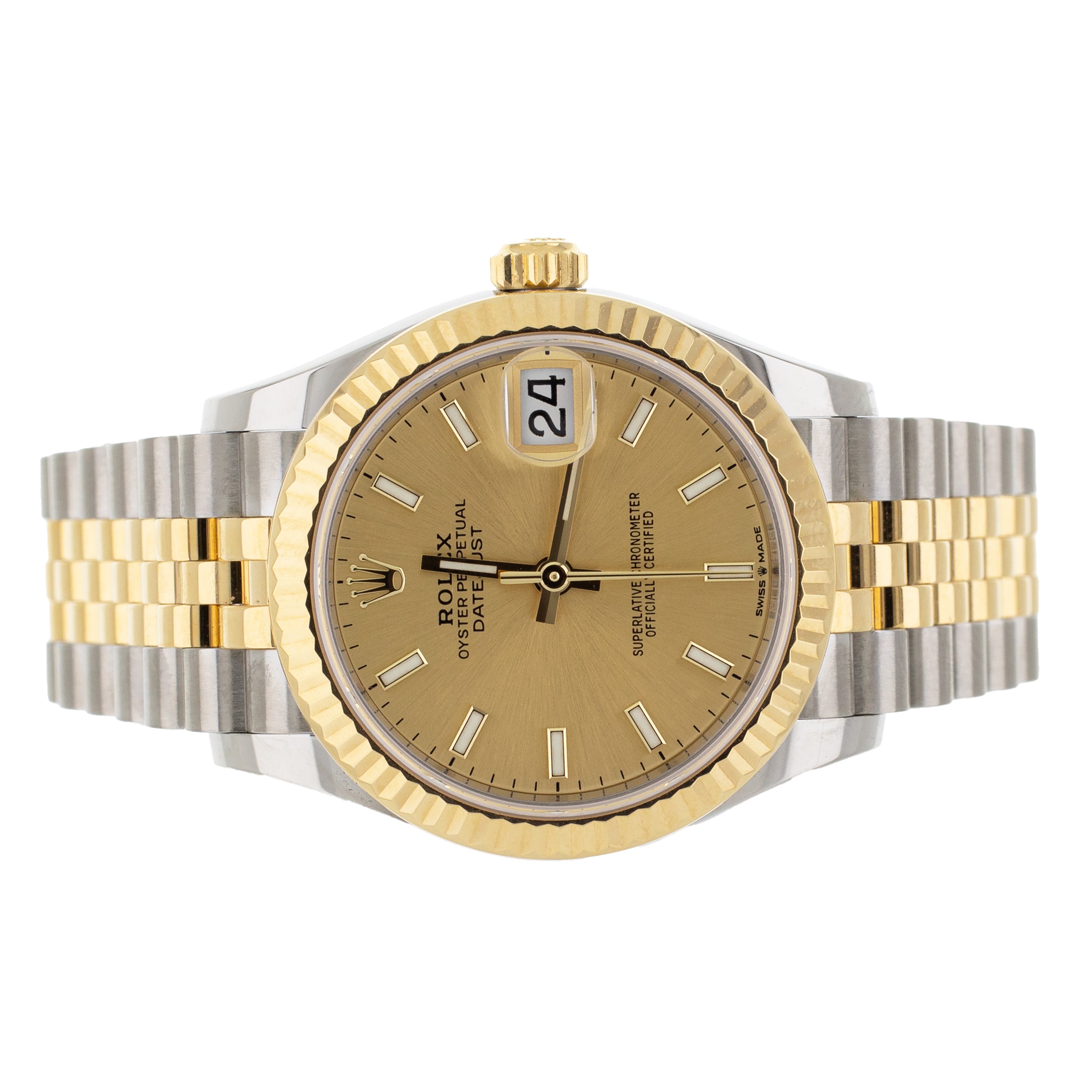 Rolex Datejust 31 Yellow Gold & Stainless Steel Gold Dial Jubilee 31mm 278273