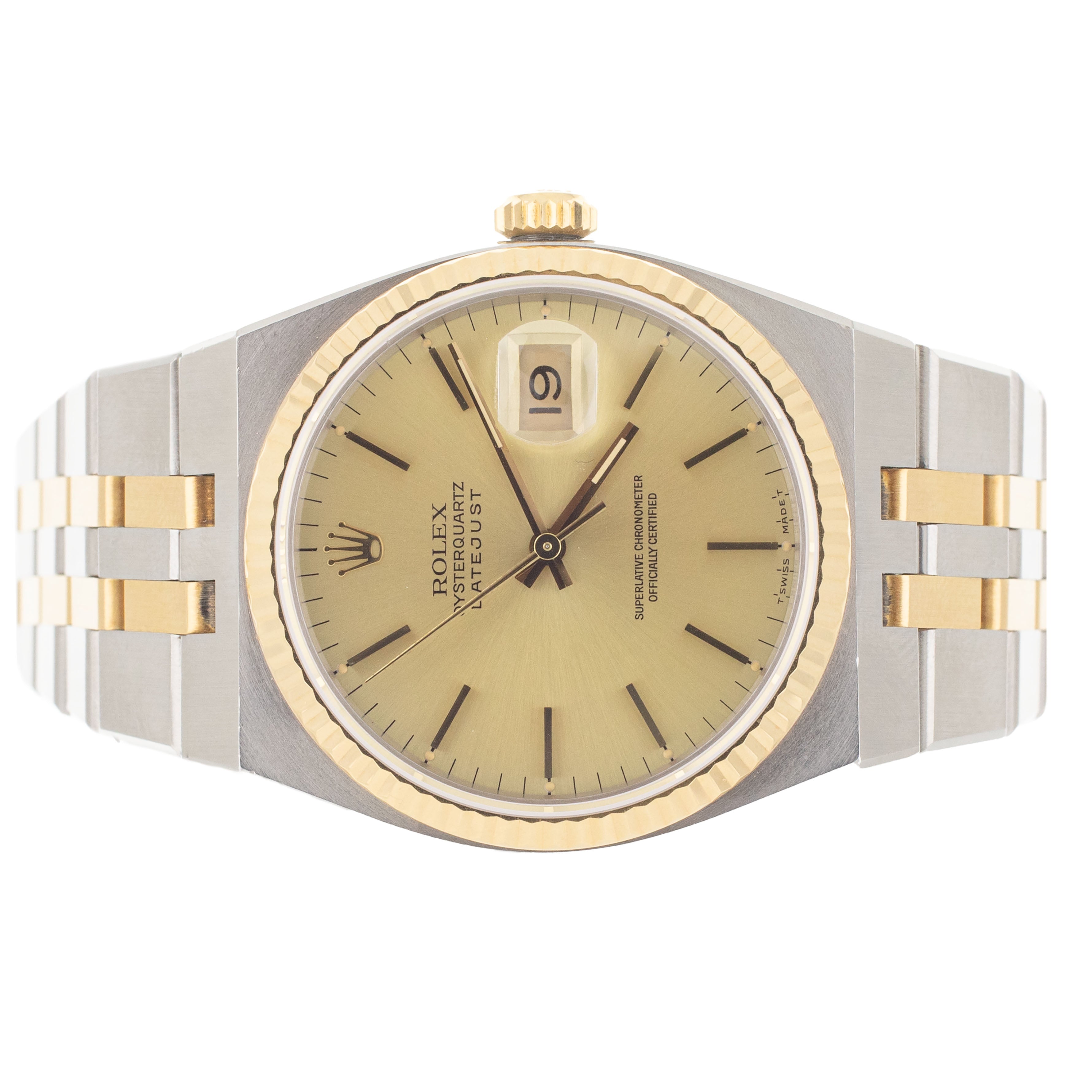 Rolex Datejust Oysterquartz Stainless Steel Gold Dial 36mm 17013