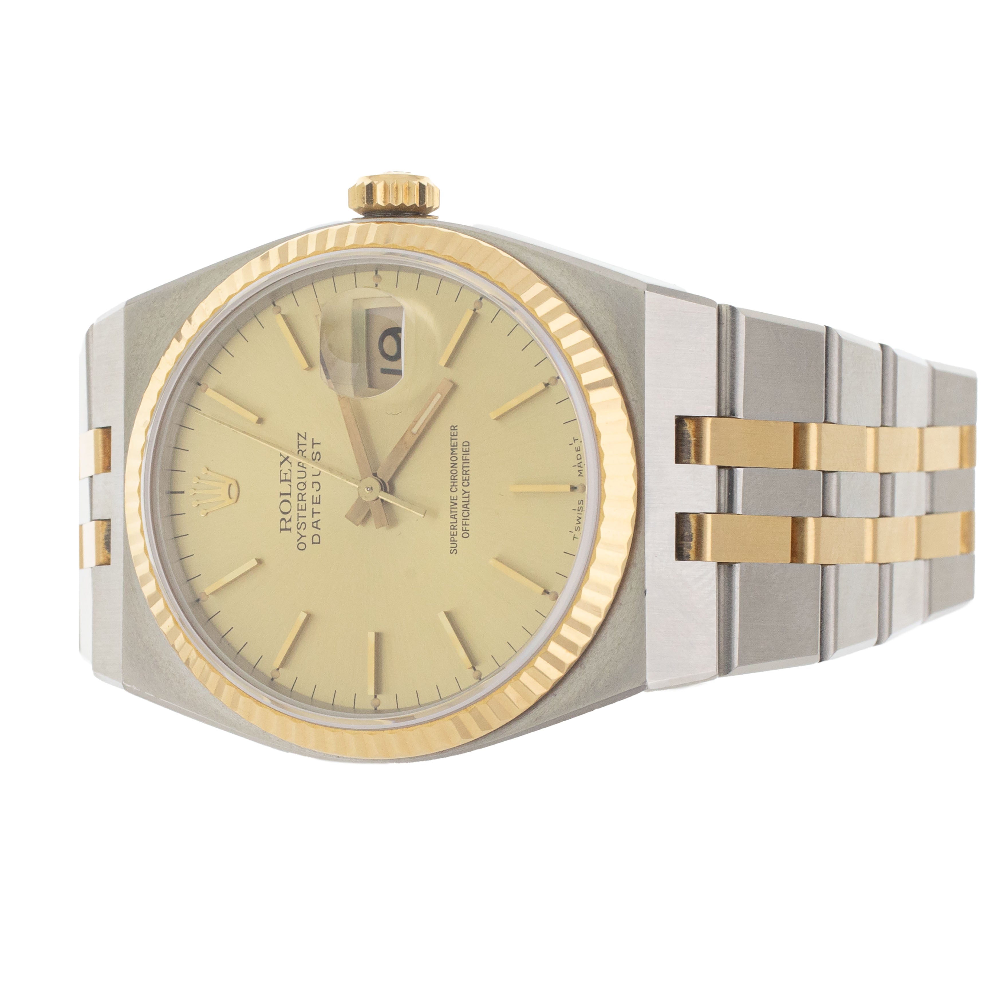 Rolex Datejust Oysterquartz Stainless Steel Gold Dial 36mm 17013