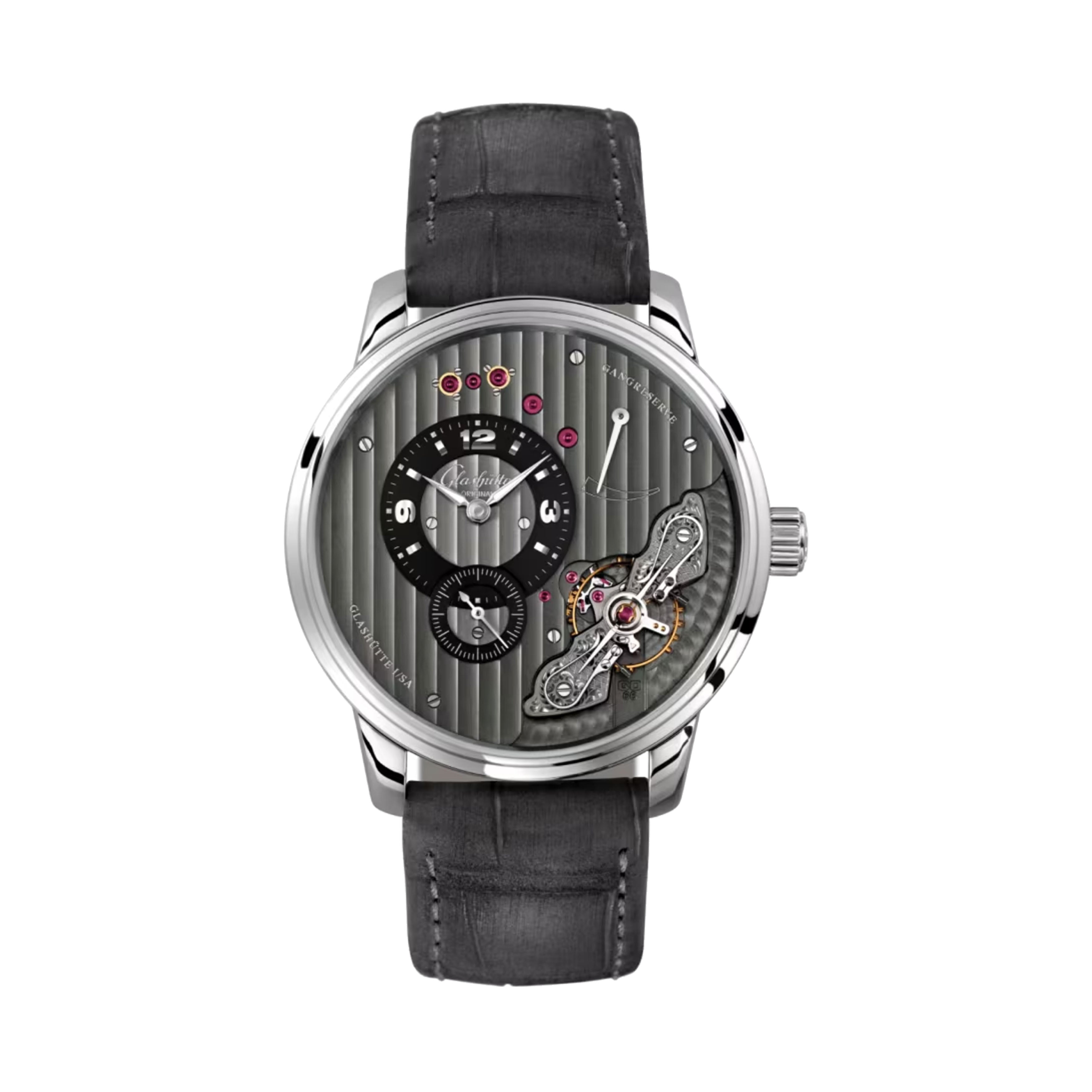 Glashutte Original Panomaticinverse watch, 42mm Black Dial, 1-66-06-04-22-62