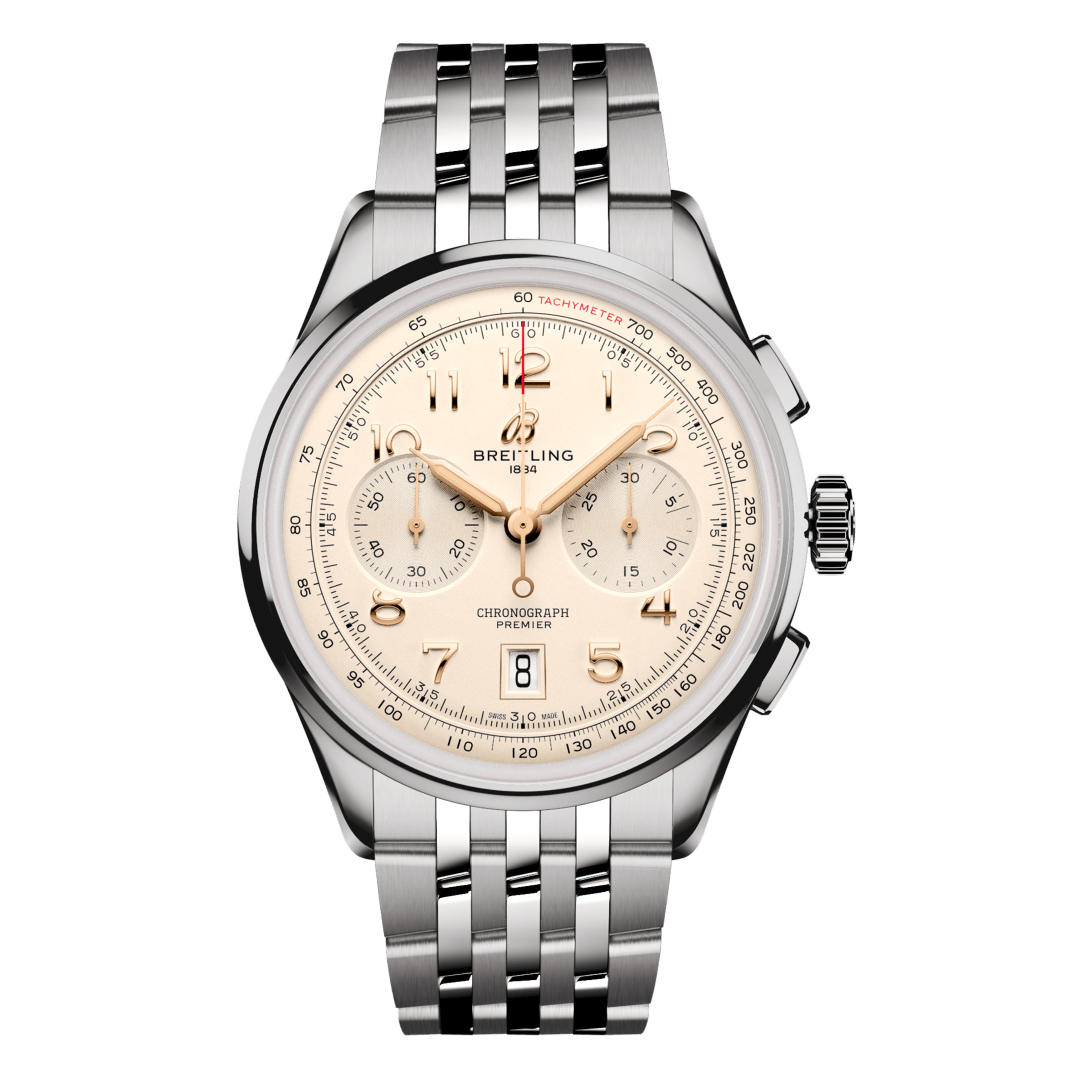 Breitling Premier Chronograph B1 watch, 42mm  Cream Dial, AB0145211G1A1