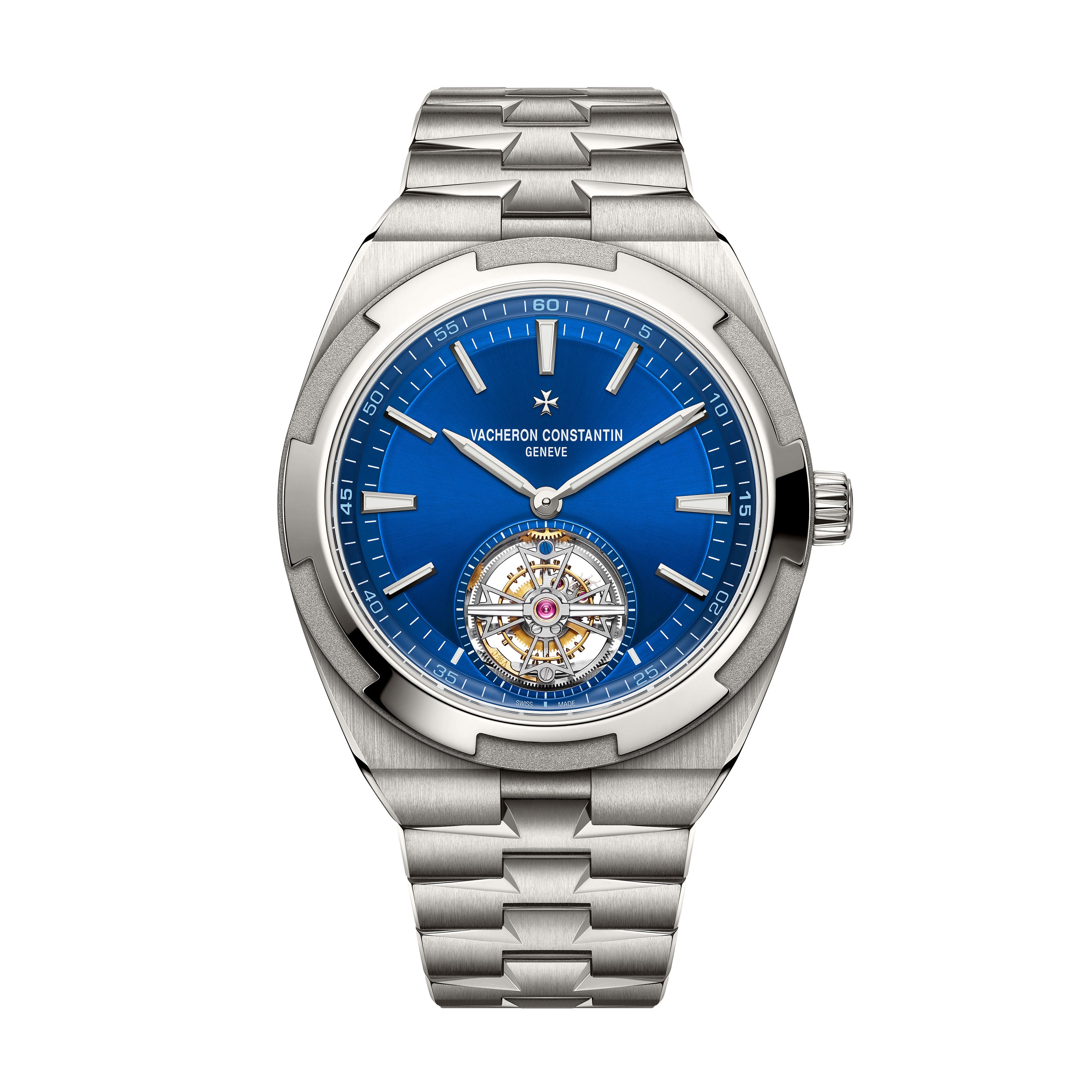 Vacheron Constantin Overseas Tourbillon Watch, 42.5mm Blue Dial, 6000V/210T-H032
