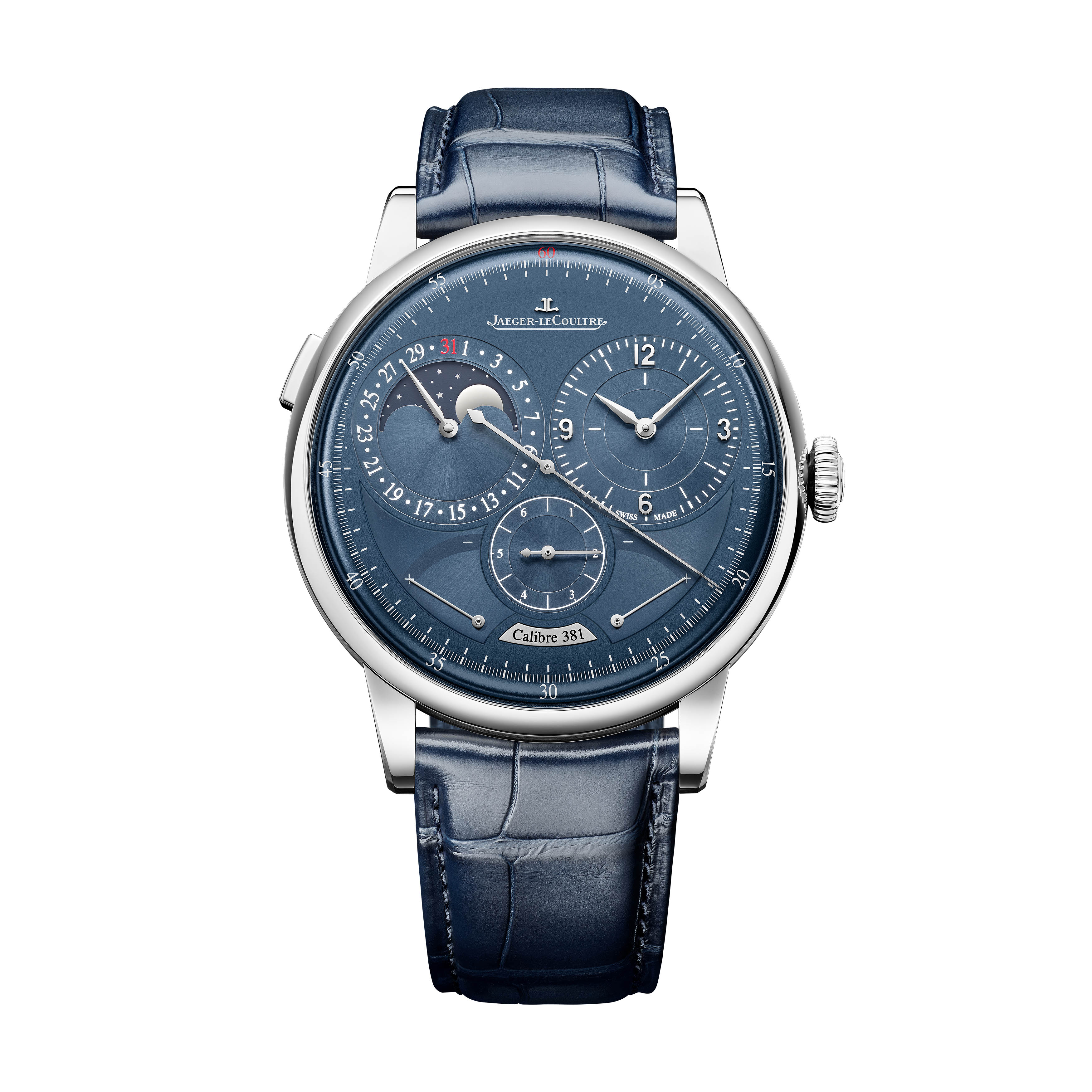 Jaeger-LeCoultre Duometre Quantieme Lunaire Watch, 42.5mm Blue Dial, Q604848J