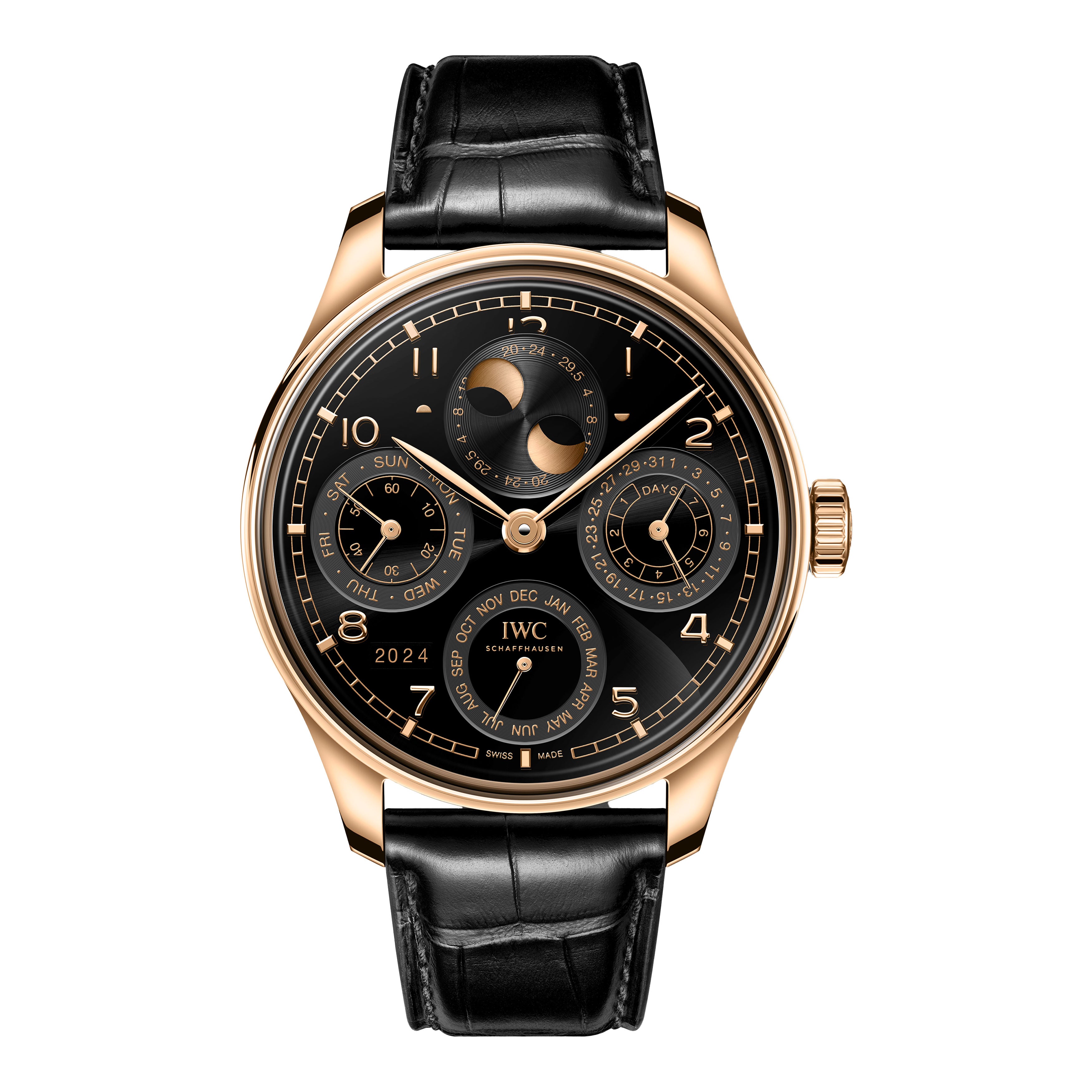 IWC Portugieser Perpetual Calendar Watch, 44.4mm Black Dial, IW503702
