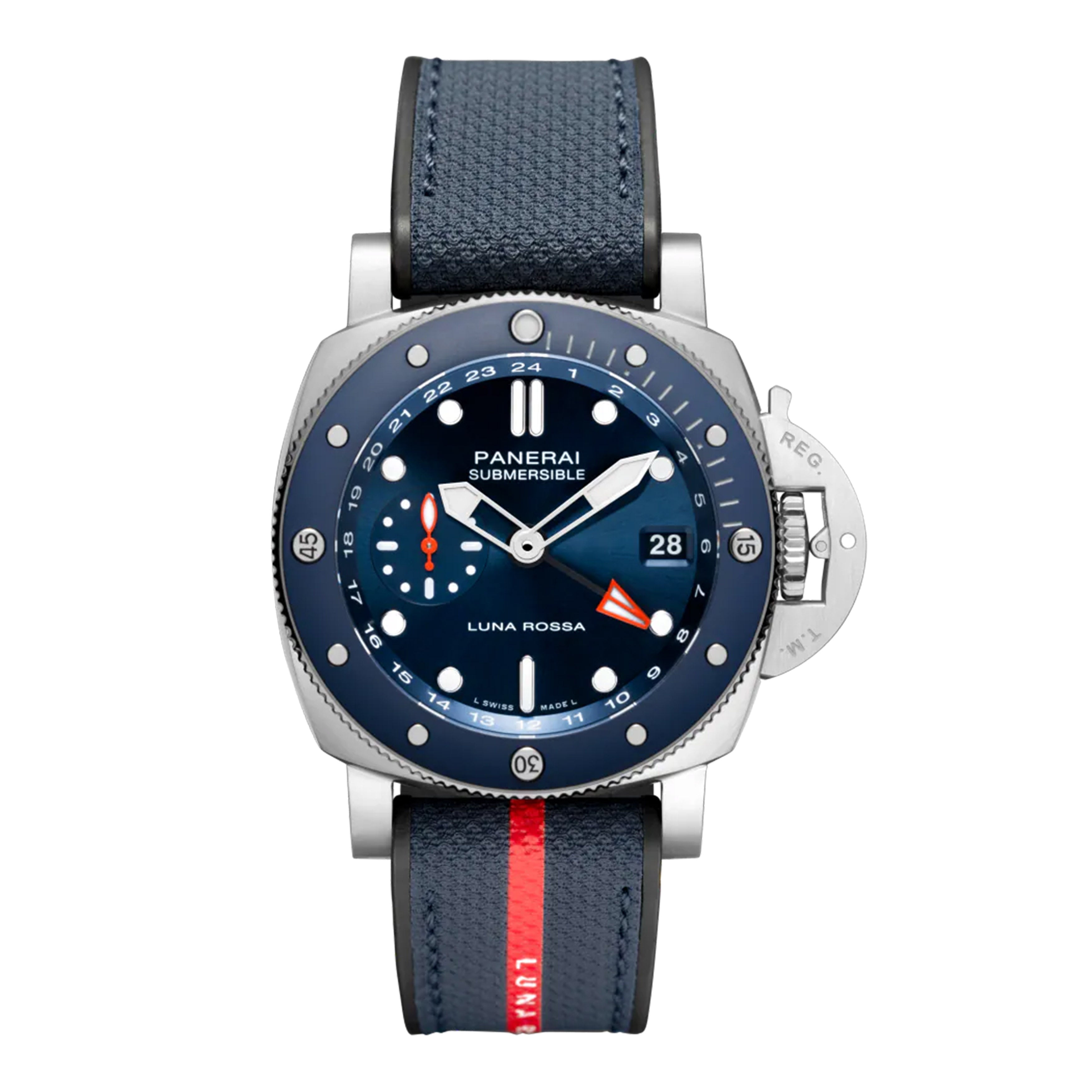 Panerai Submersible GMT Luna Rossa Titanio Watch, 42mm Blue Dial, PAM01507