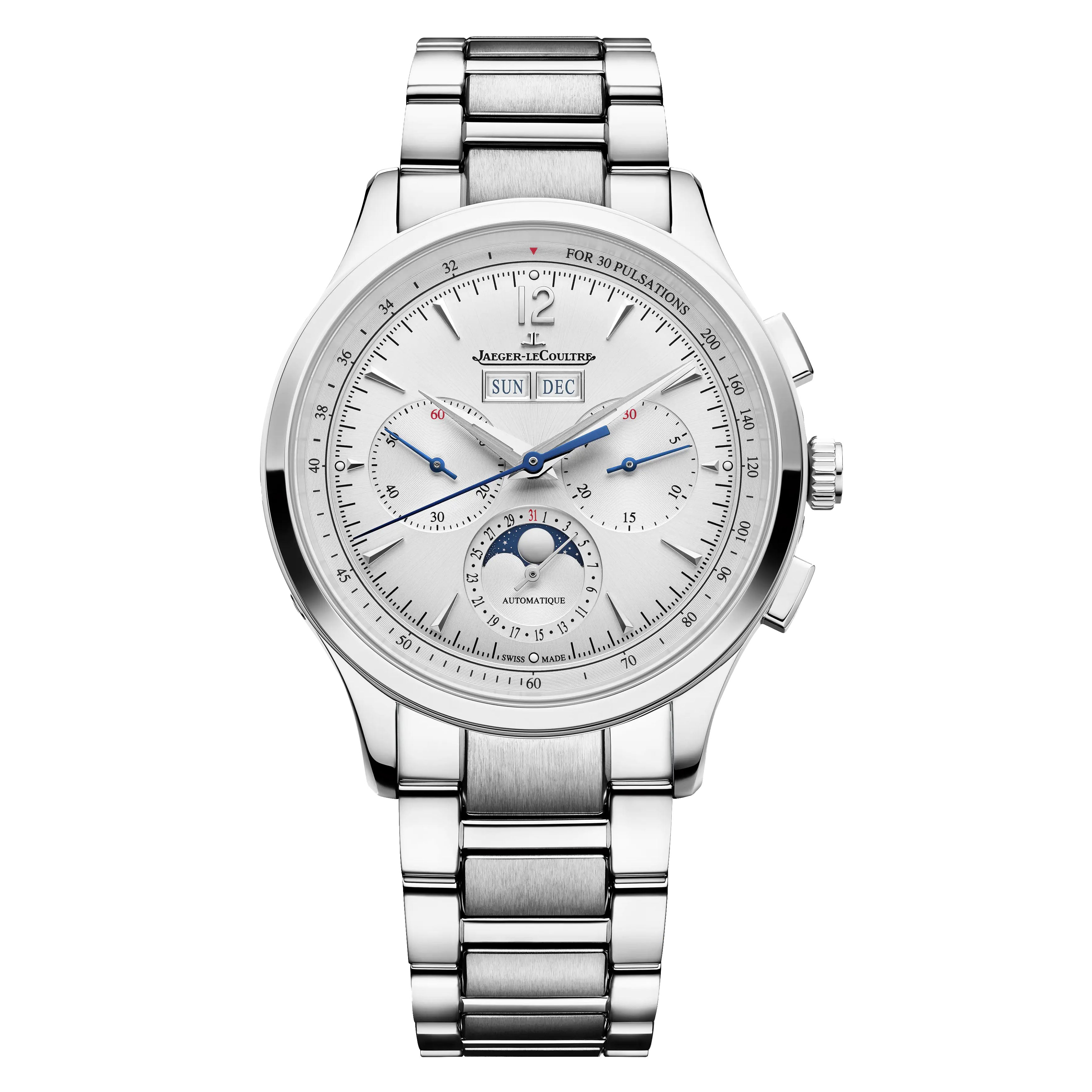 Jaeger-LeCoultre Master Control Chronograph Calendar Watch, 40mm Silver Dial, Q413813J