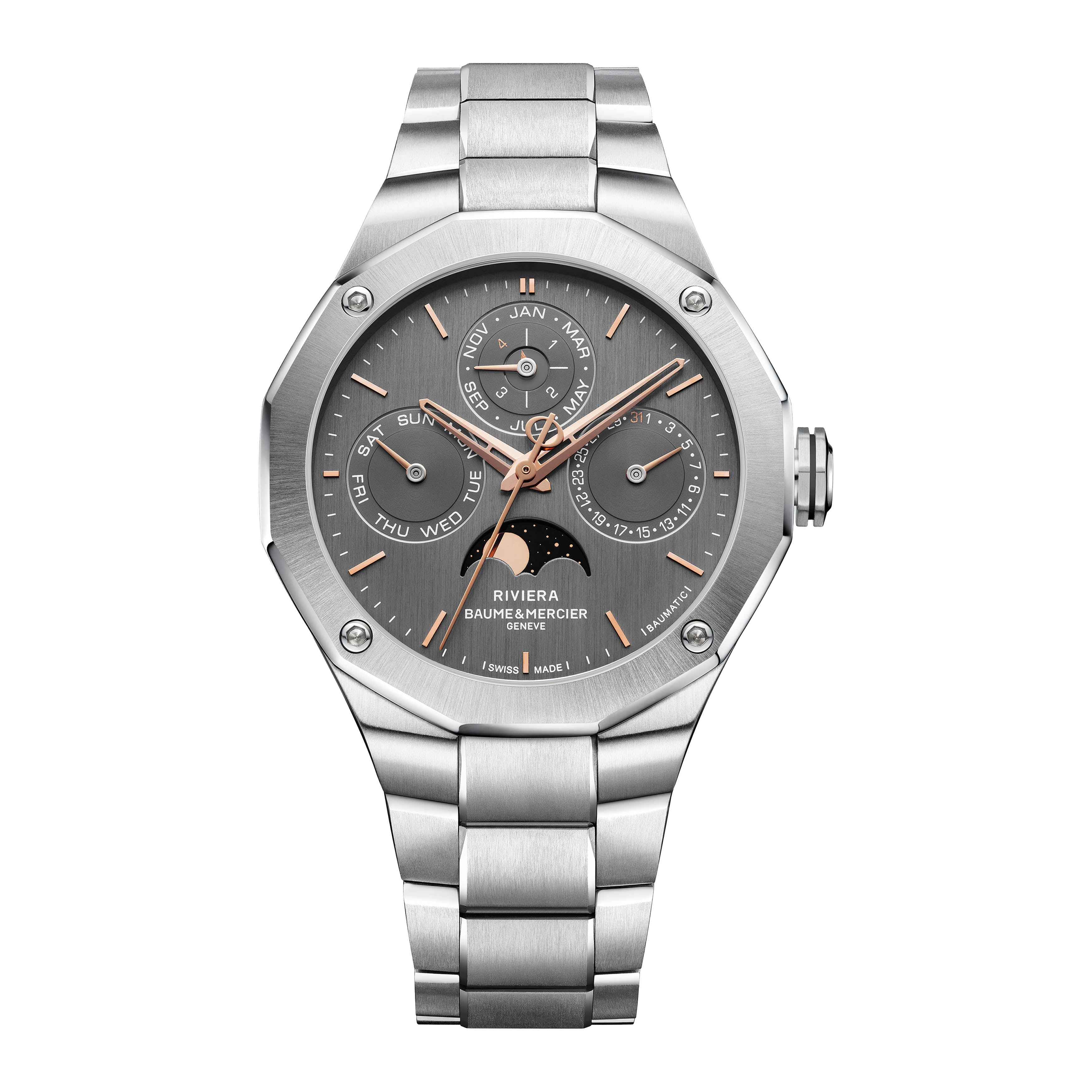 Baume & Mercier Riviera Perpetual Watch, 40mm Gray Dial, 10786