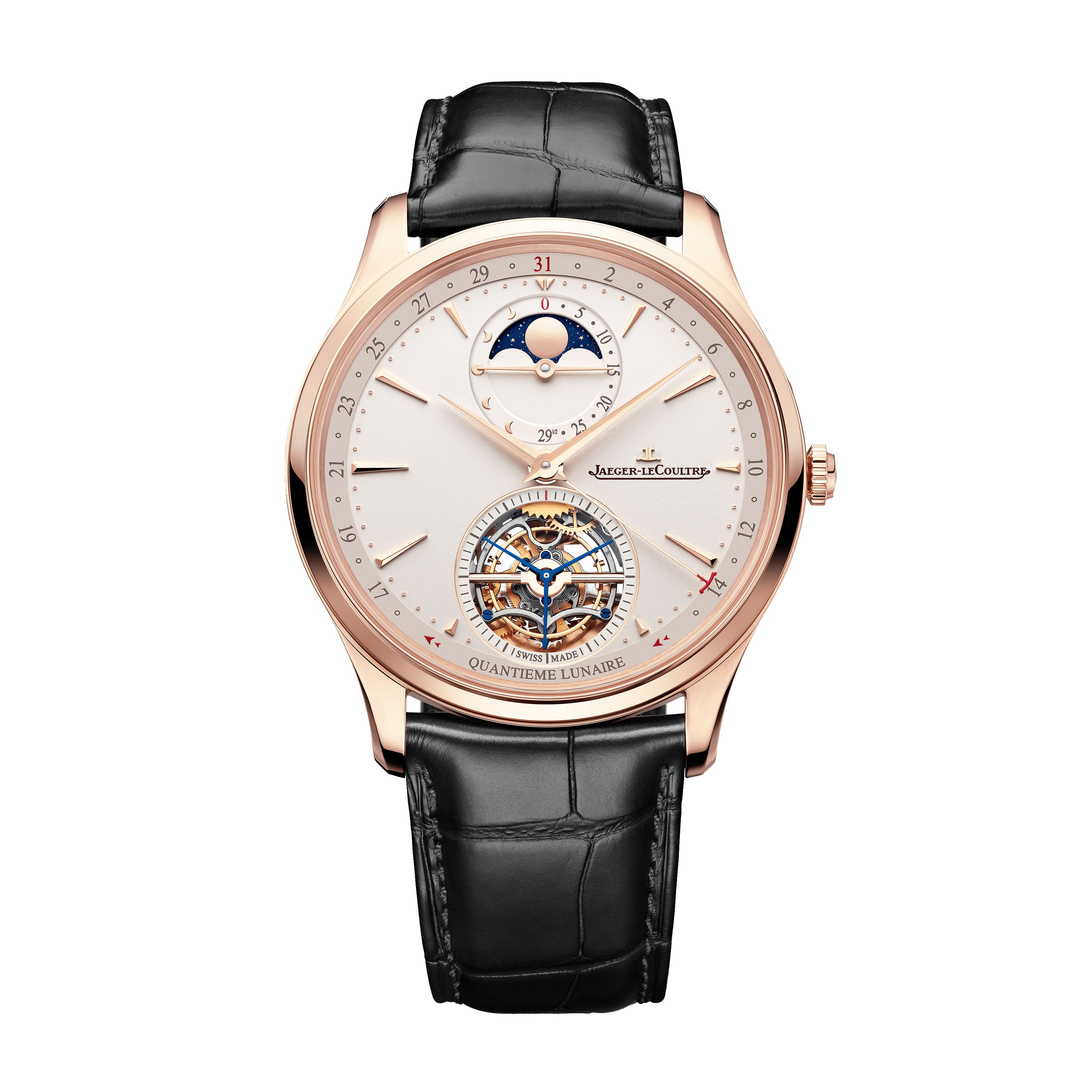 Jaeger-LeCoultre Master Ultra Thin Tourbillon Moon Watch, 41.5mm Cream Dial, Q169242J