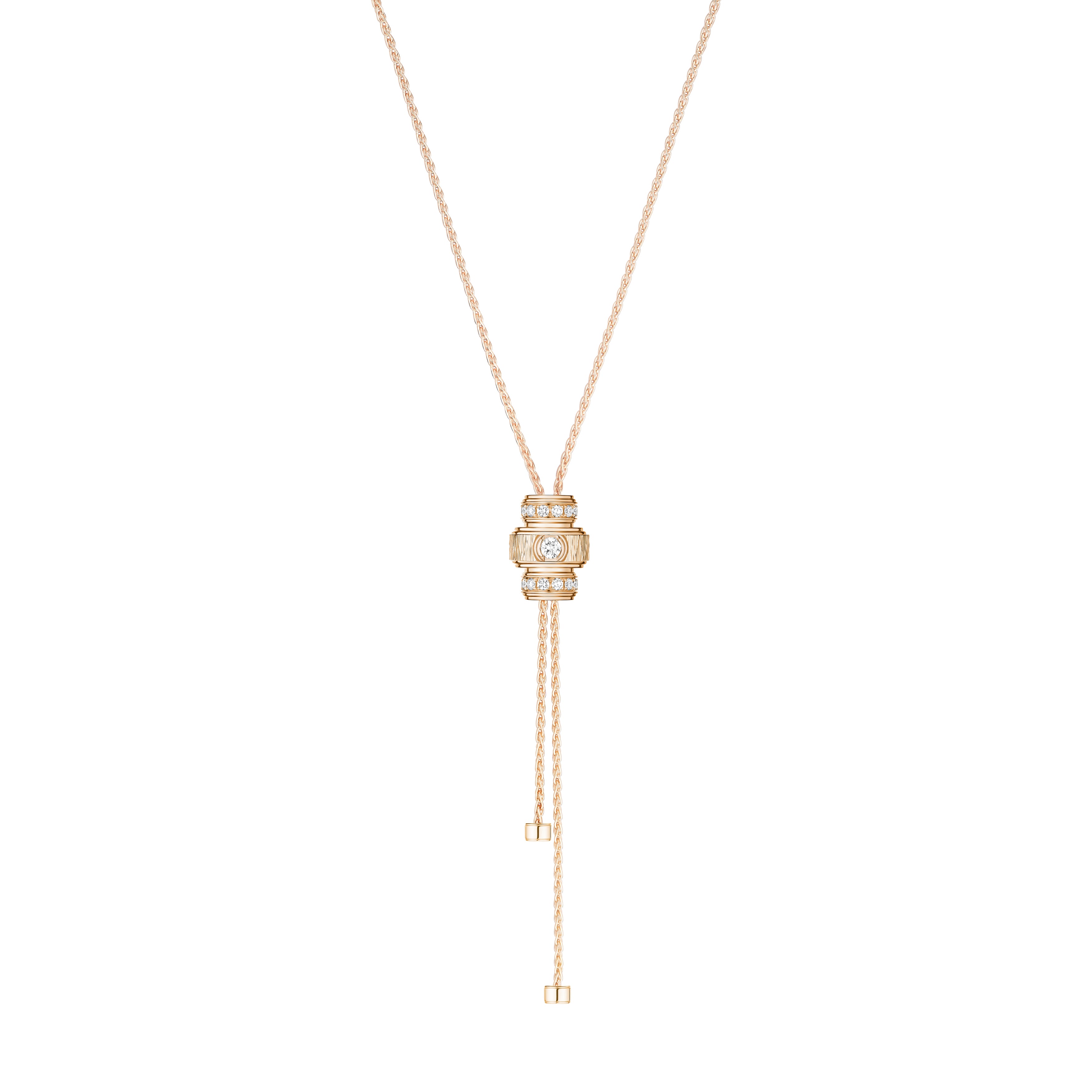 Piaget Posession "Decor Palace" 18k Rose Gold Diamond Bolo Necklace G33PJ100