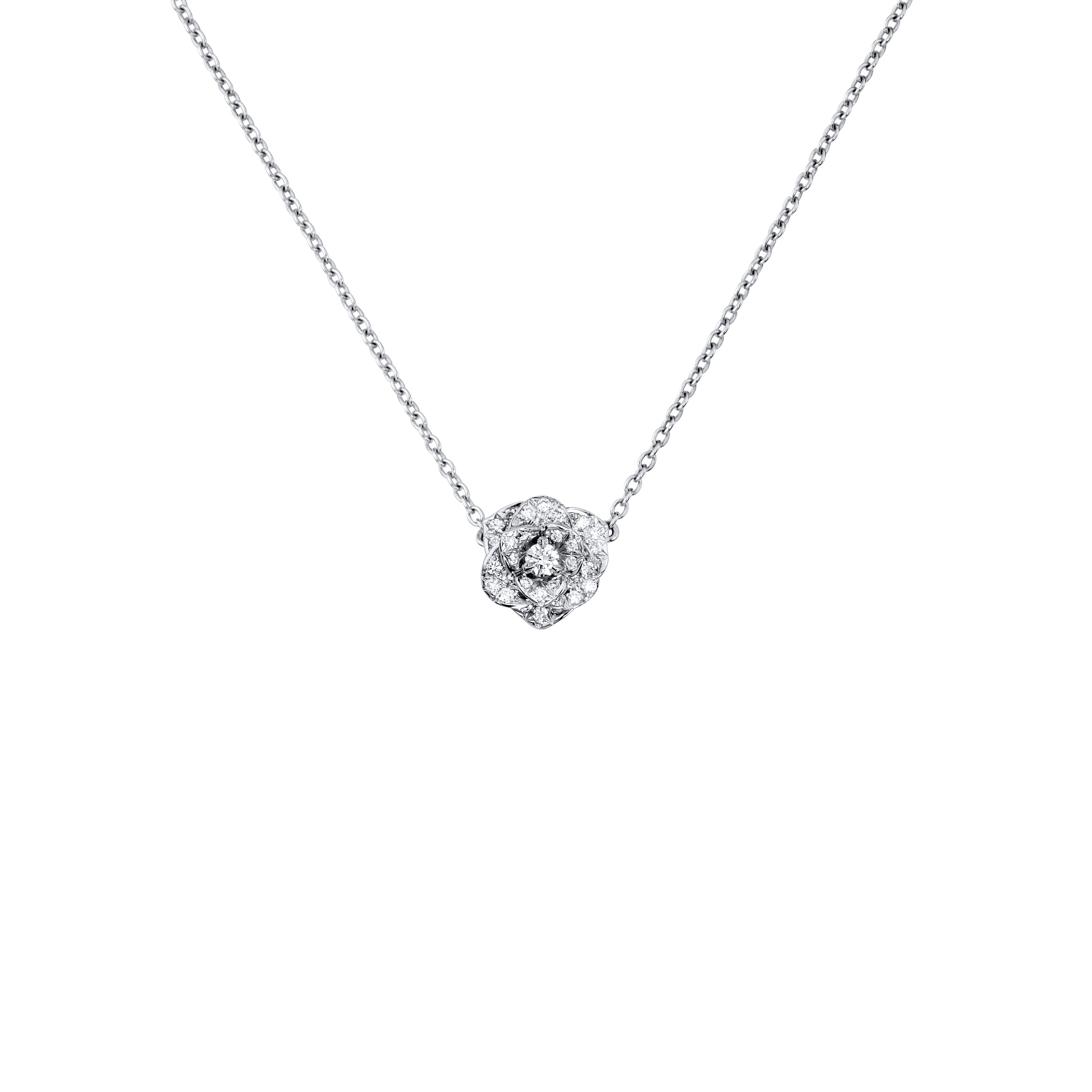 Piaget Rose 18k White Gold Diamond Necklace G33U0085