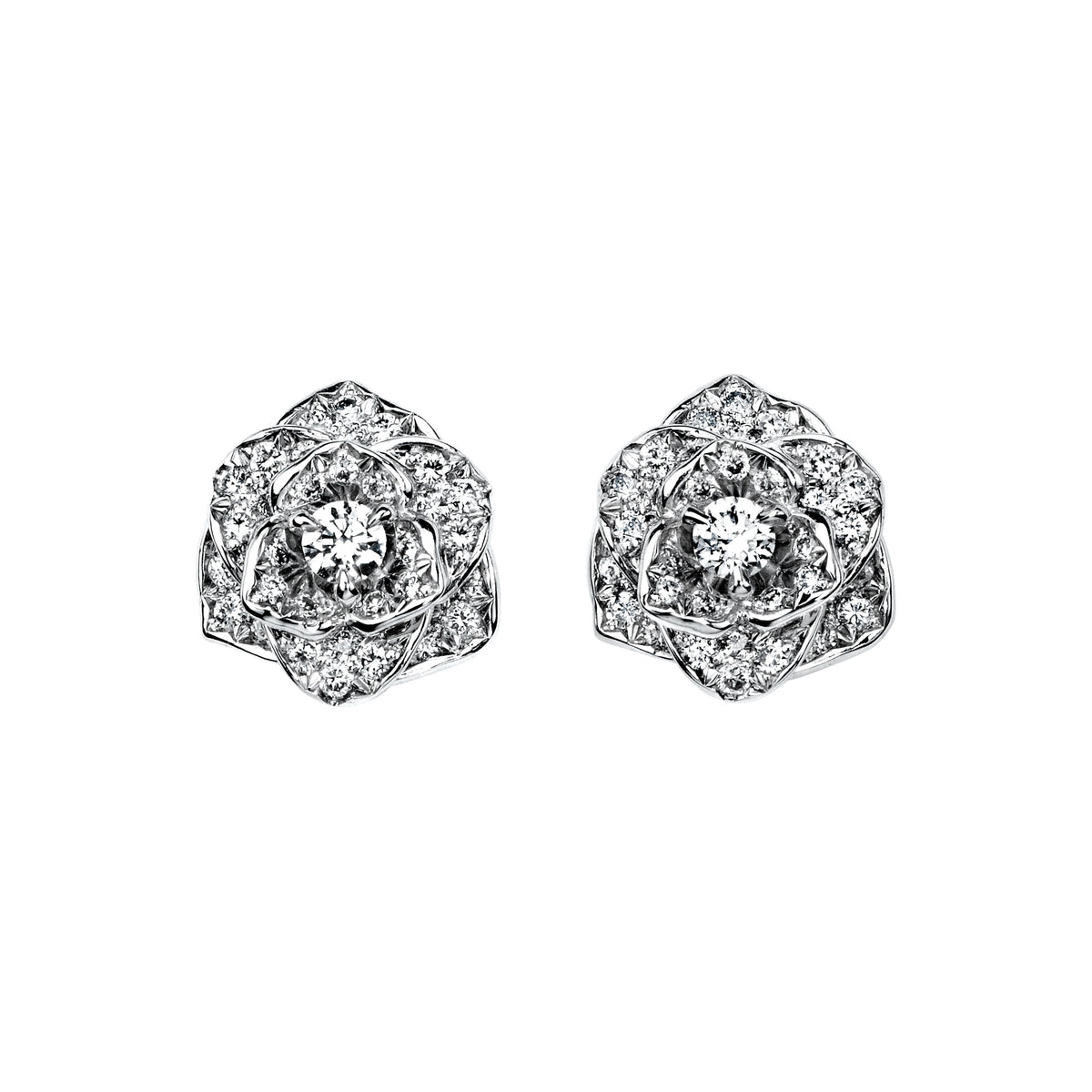 Piaget Rose 18k Rose Gold Diamond Stud Earrings