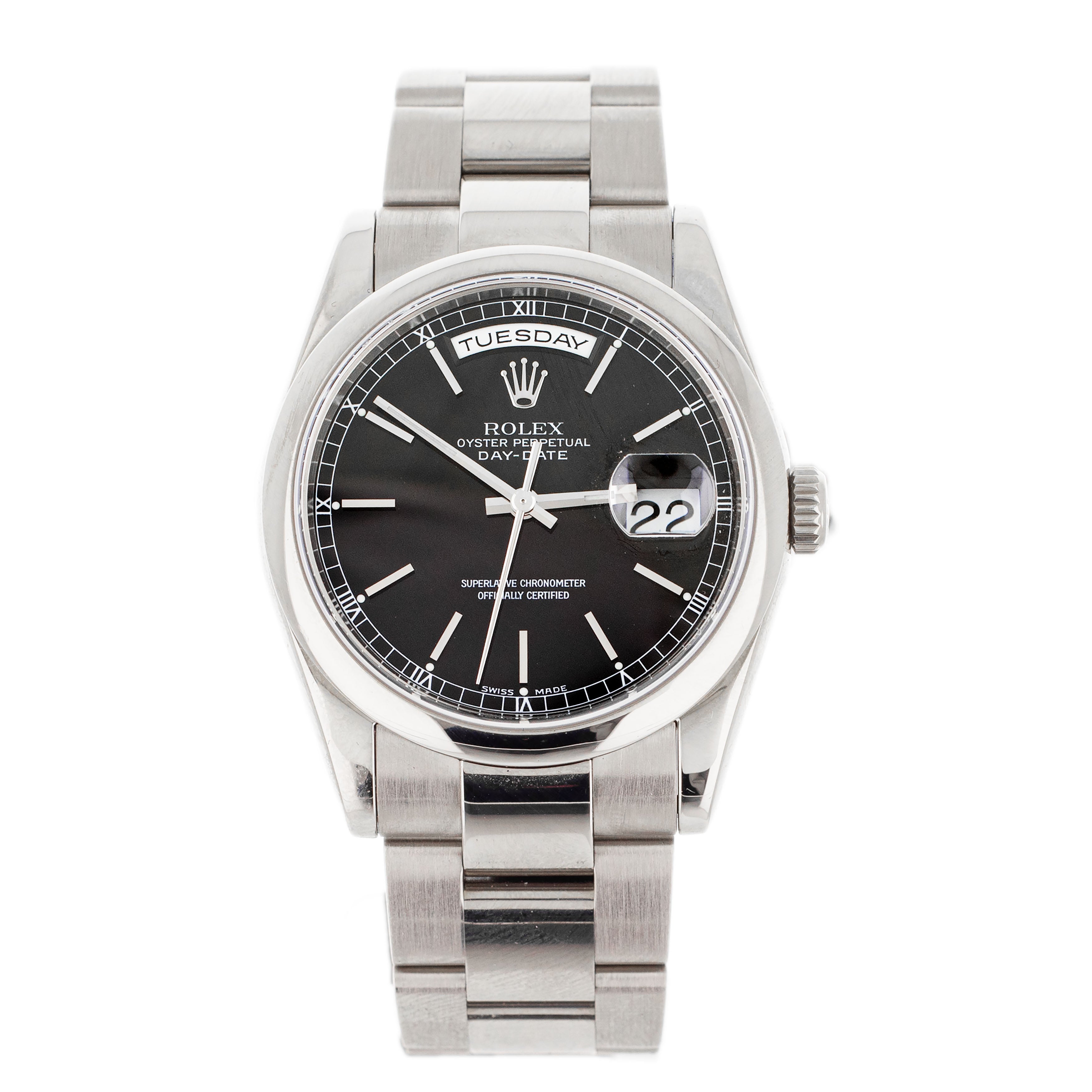 Rolex Day-Date 36 White Gold Black Dial 36mm 118209