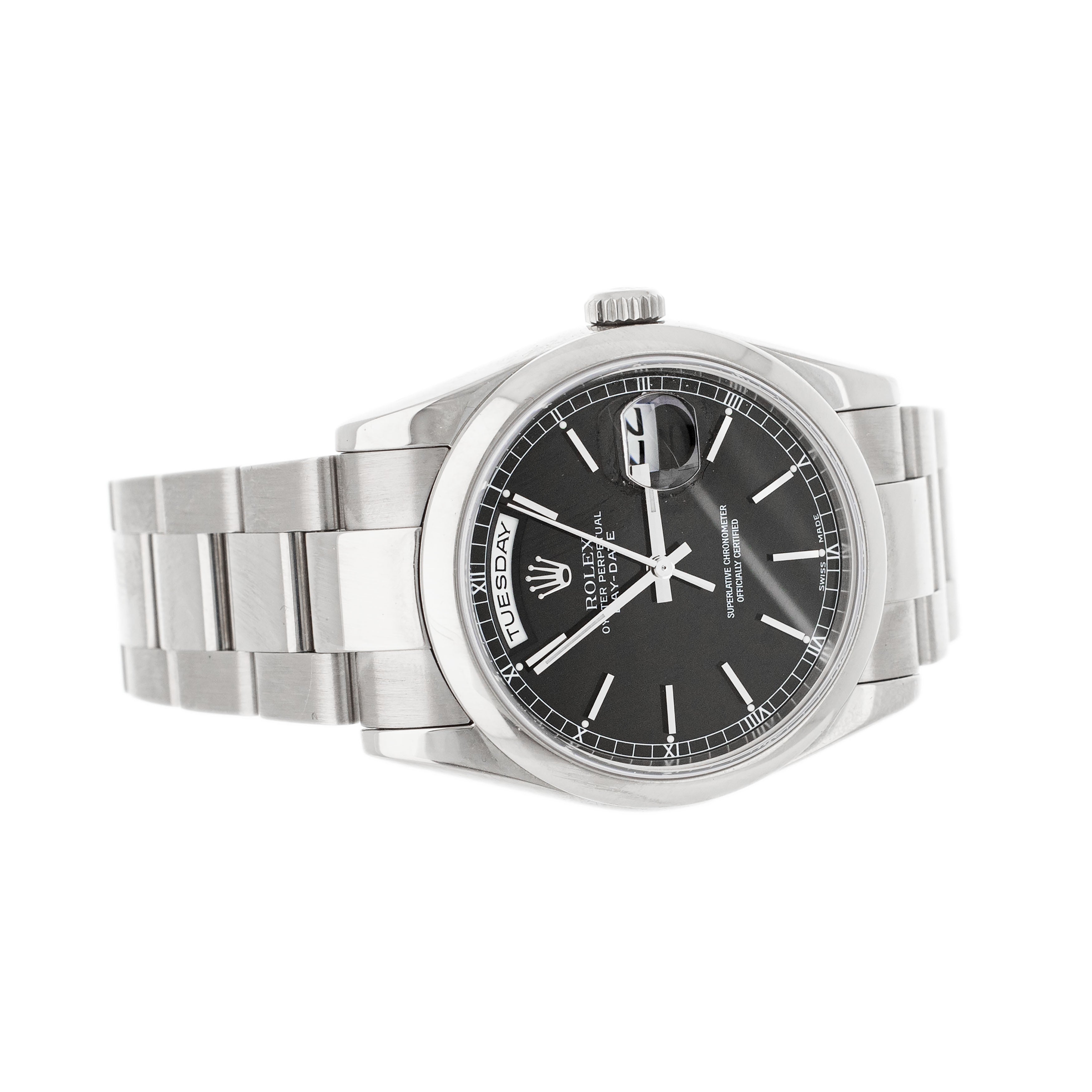 Rolex Day-Date 36 White Gold Black Dial 36mm 118209