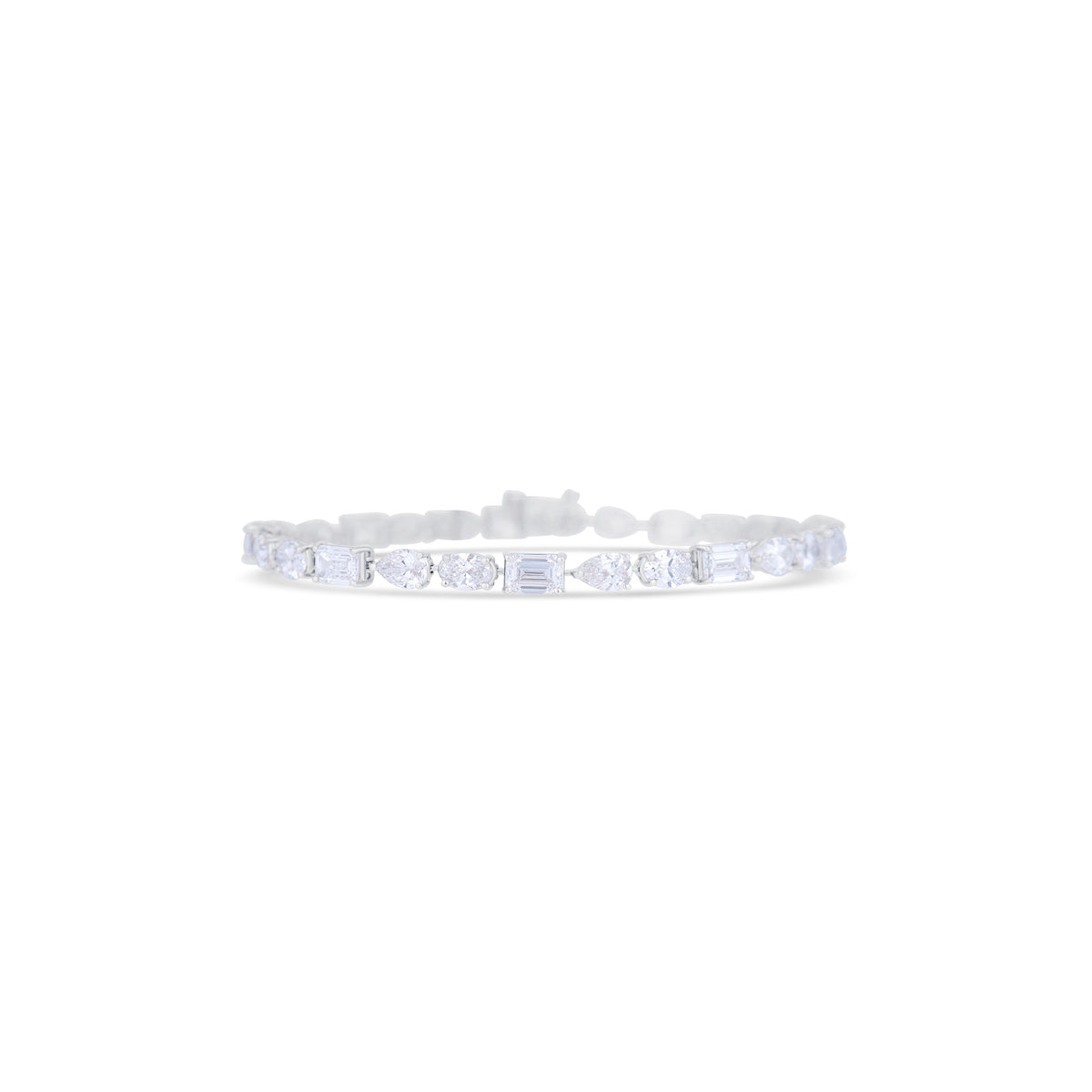 18K White Gold Multi-Shape Diamond Bracelet