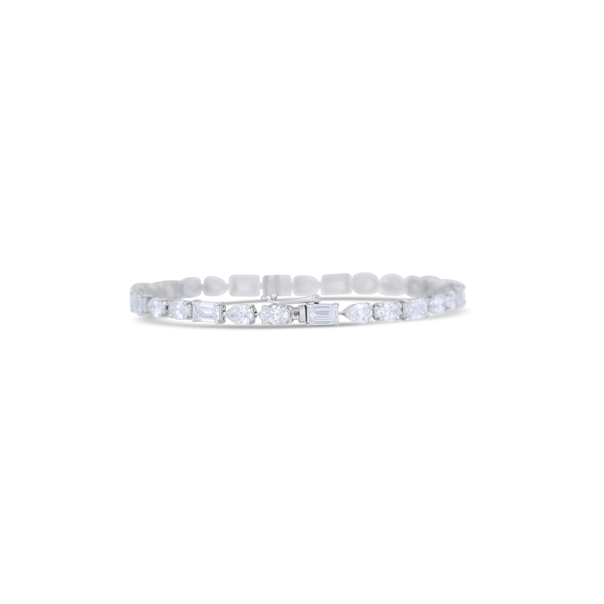 18K White Gold Multi-Shape Diamond Bracelet
