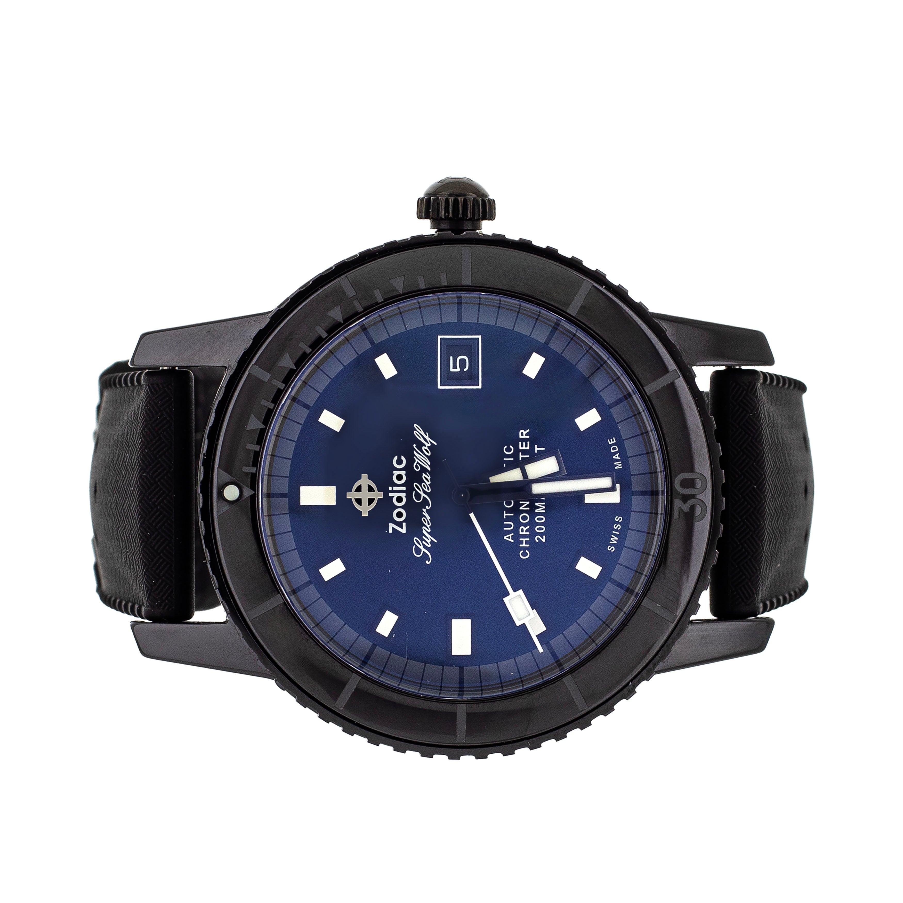 Zodiac Super Sea Wolf Compression Ceramic Black Dial 41mm ZO9595