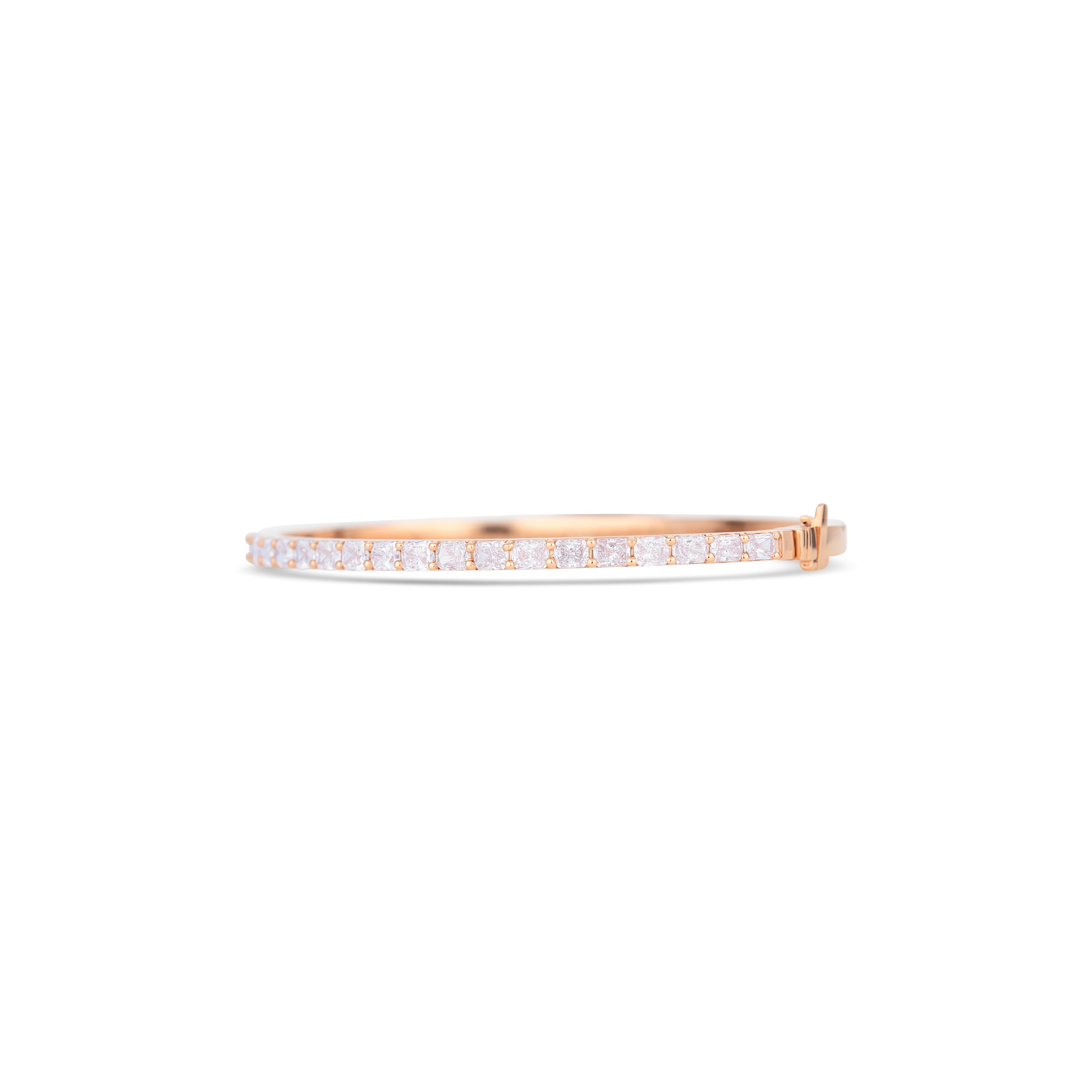 18K Rose Gold Diamond Bangle Bracelet