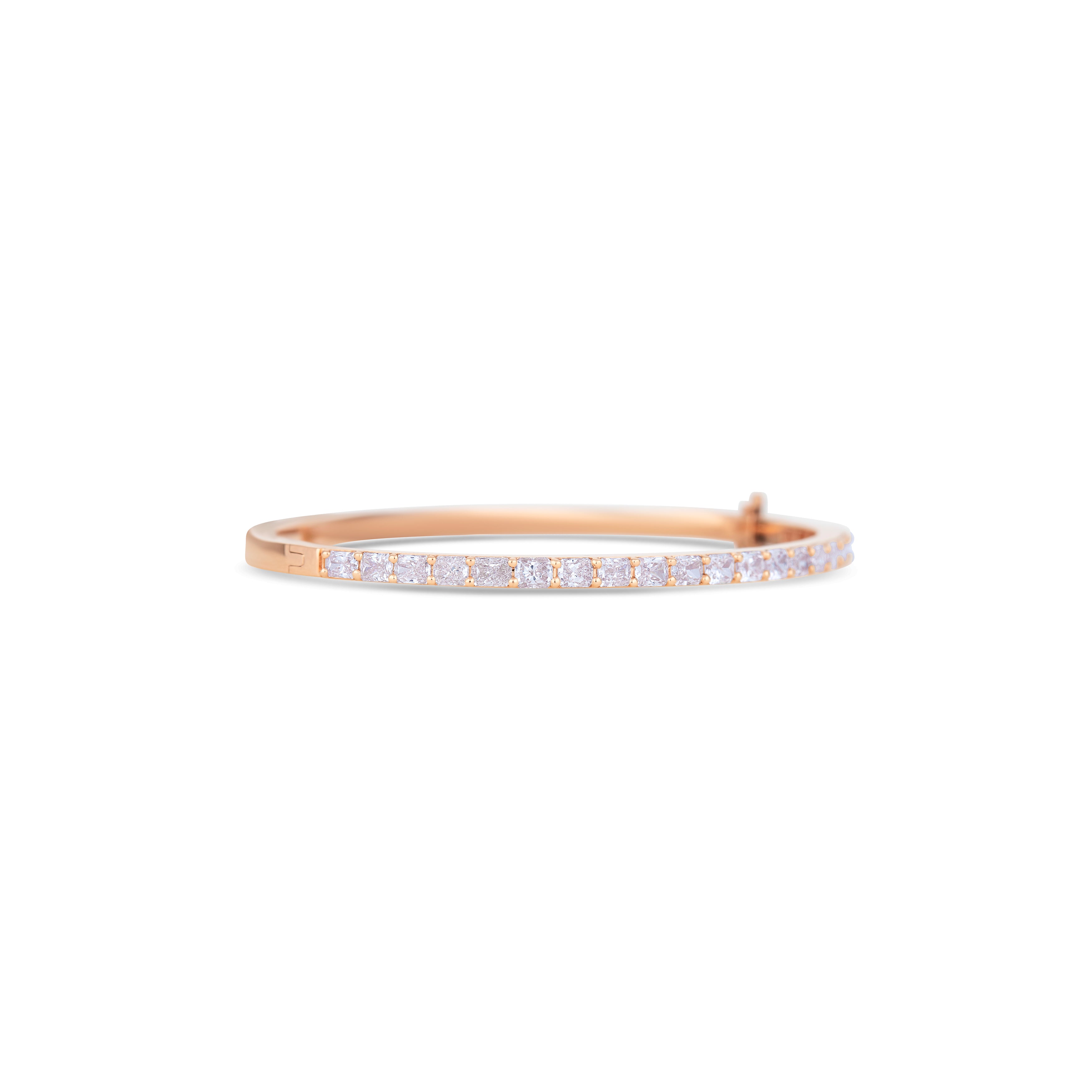 18K Rose Gold Diamond Bangle Bracelet