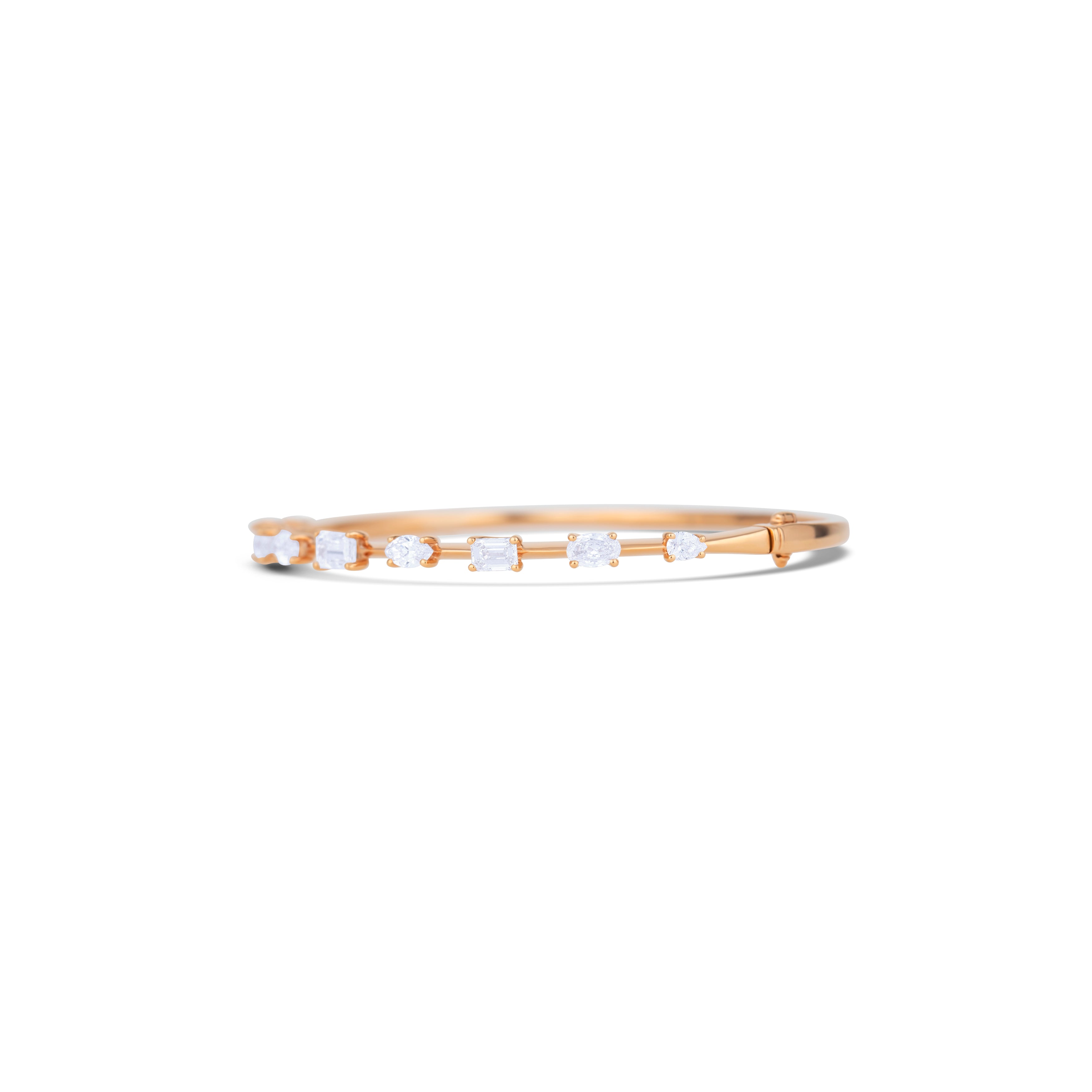 18K Rose Gold Diamond Bangle Bracelet