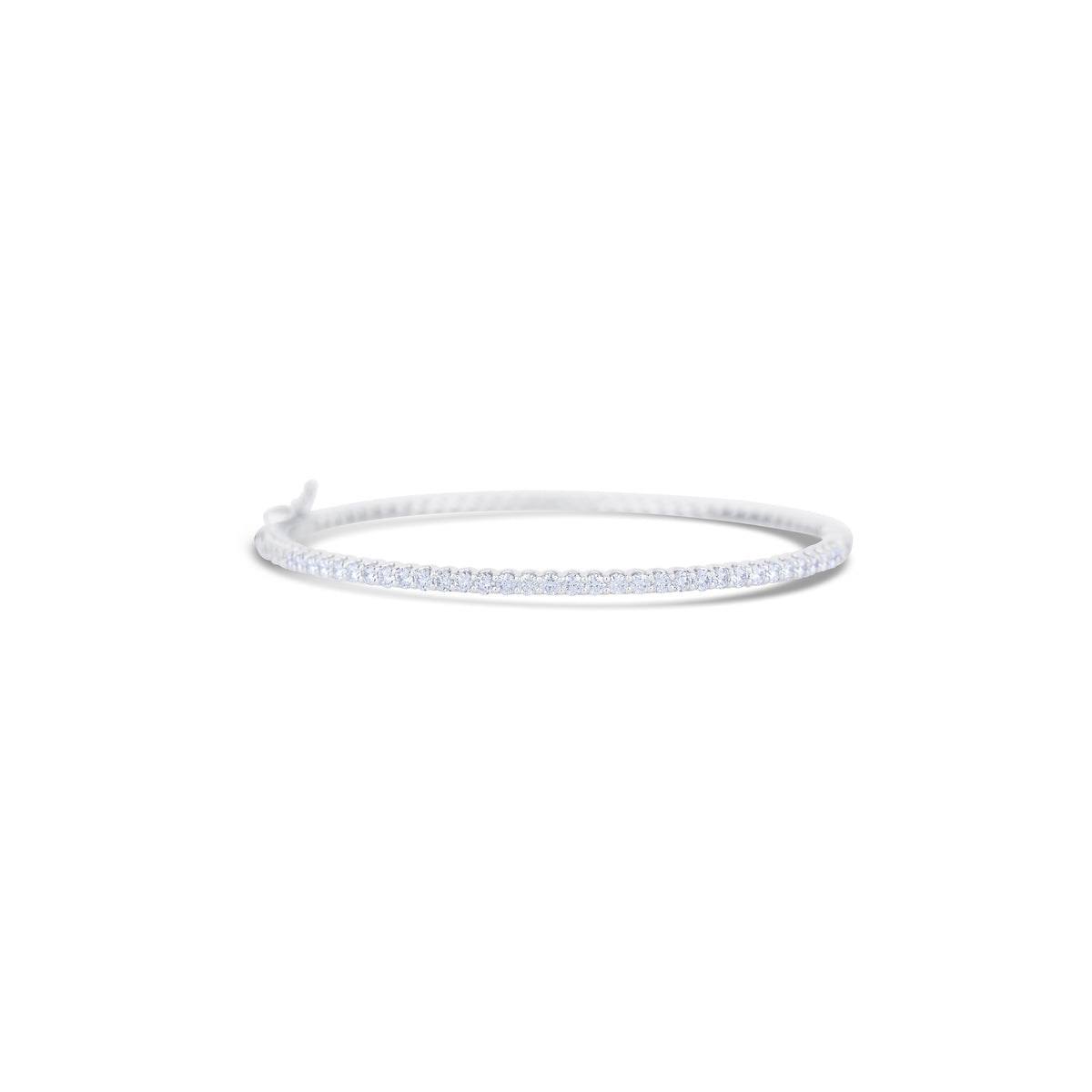 18K White Gold All Around Diamond Bangle Bracelet